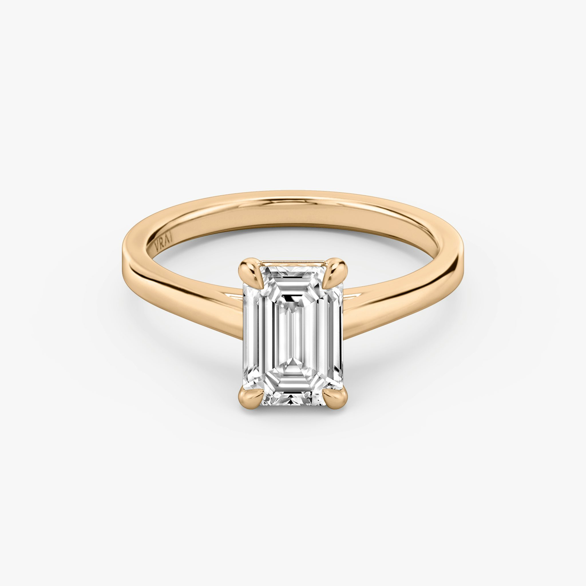The Cathedral | Emerald | 14k | Rose Gold | bandAccent: Plain | diamondOrientation: vertical | caratWeight: other