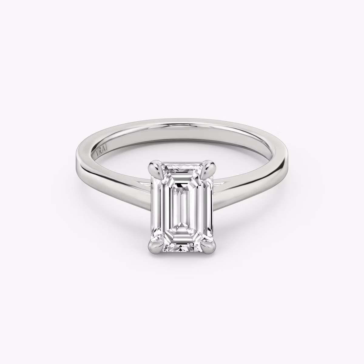 The Cathedral | Emerald | 18k | White Gold | bandAccent: Plain | diamondOrientation: vertical | caratWeight: other