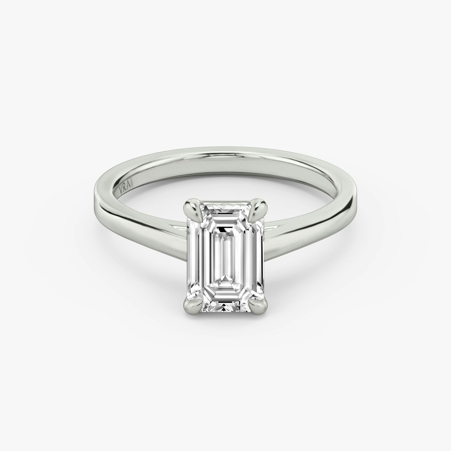 The Cathedral | Emerald | 18k | White Gold | bandAccent: Plain | diamondOrientation: vertical | caratWeight: other