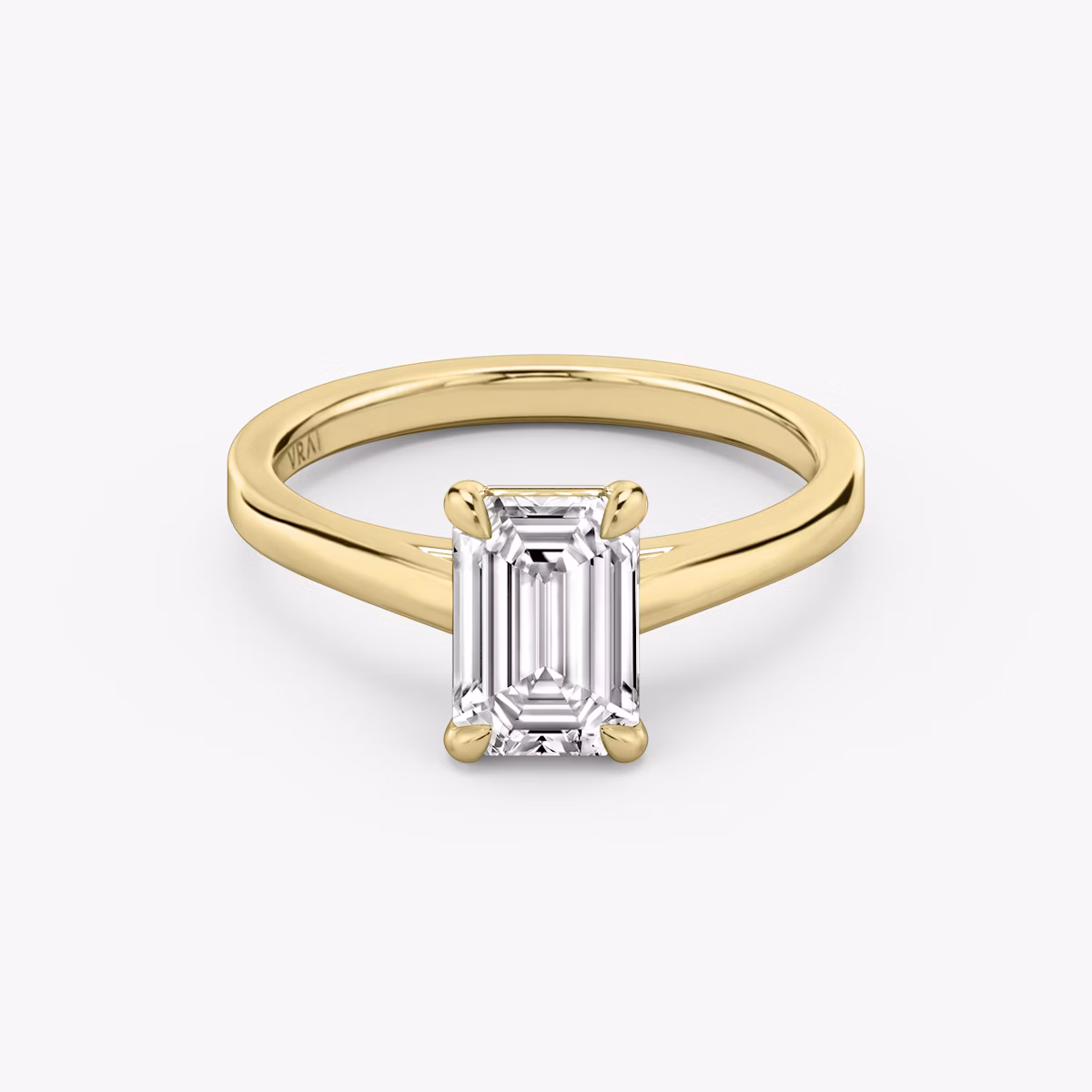 The Cathedral | Emerald | 18k | Yellow Gold | bandAccent: Plain | diamondOrientation: vertical | caratWeight: other