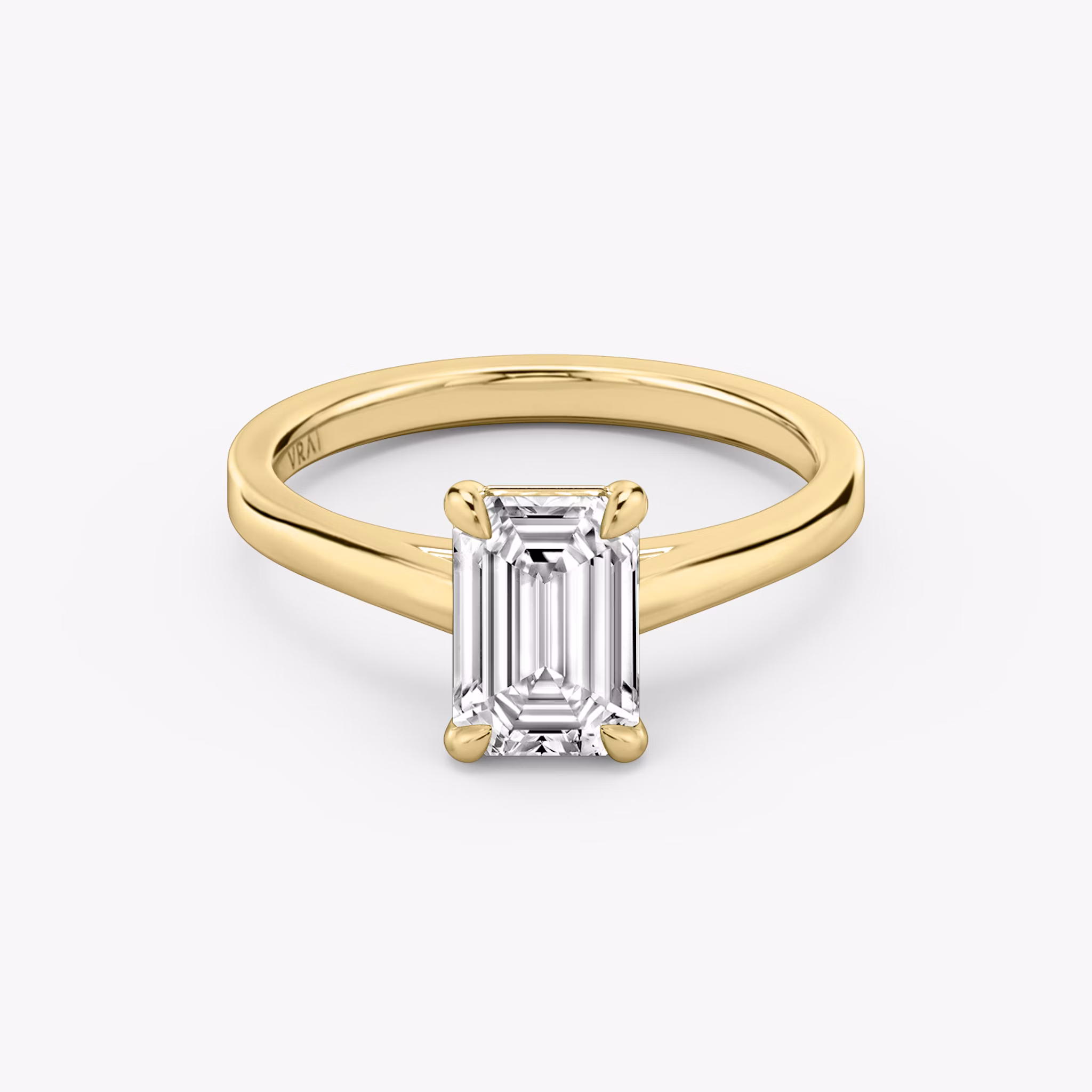 The Cathedral | Emerald | 18k | Yellow Gold | bandAccent: Plain | diamondOrientation: vertical | caratWeight: other