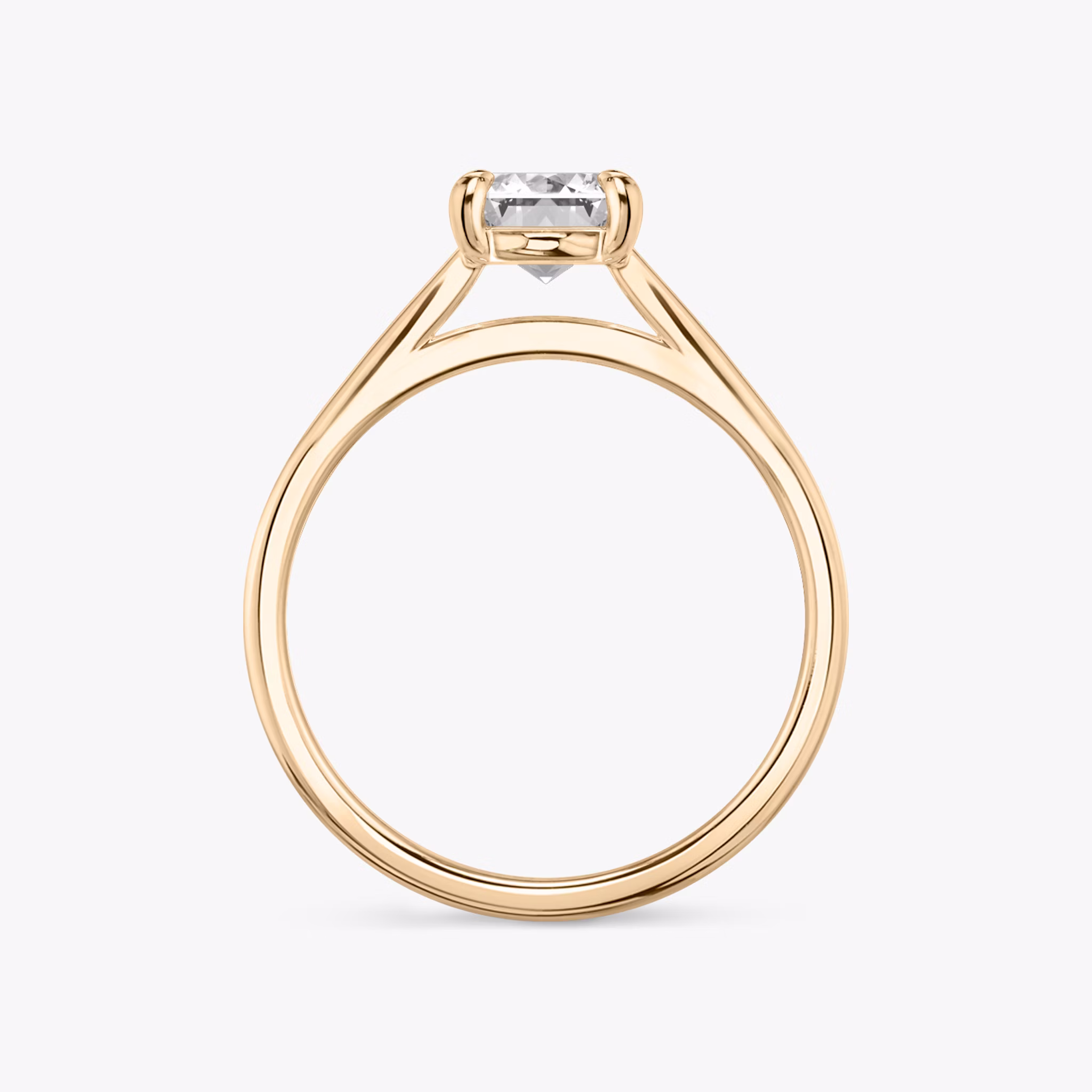 The Cathedral | Emerald | 14k | Rose Gold | bandAccent: Plain | diamondOrientation: vertical | caratWeight: other