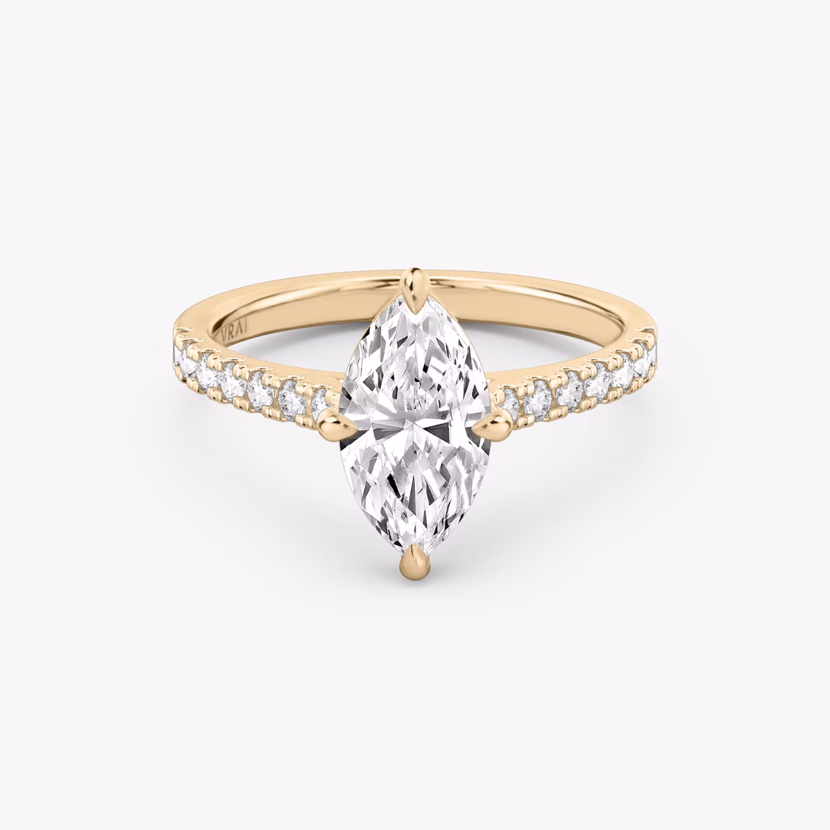 The Cathedral | Marquise | 14k | Rose Gold | bandAccent: Pavé | diamondOrientation: vertical | caratWeight: other