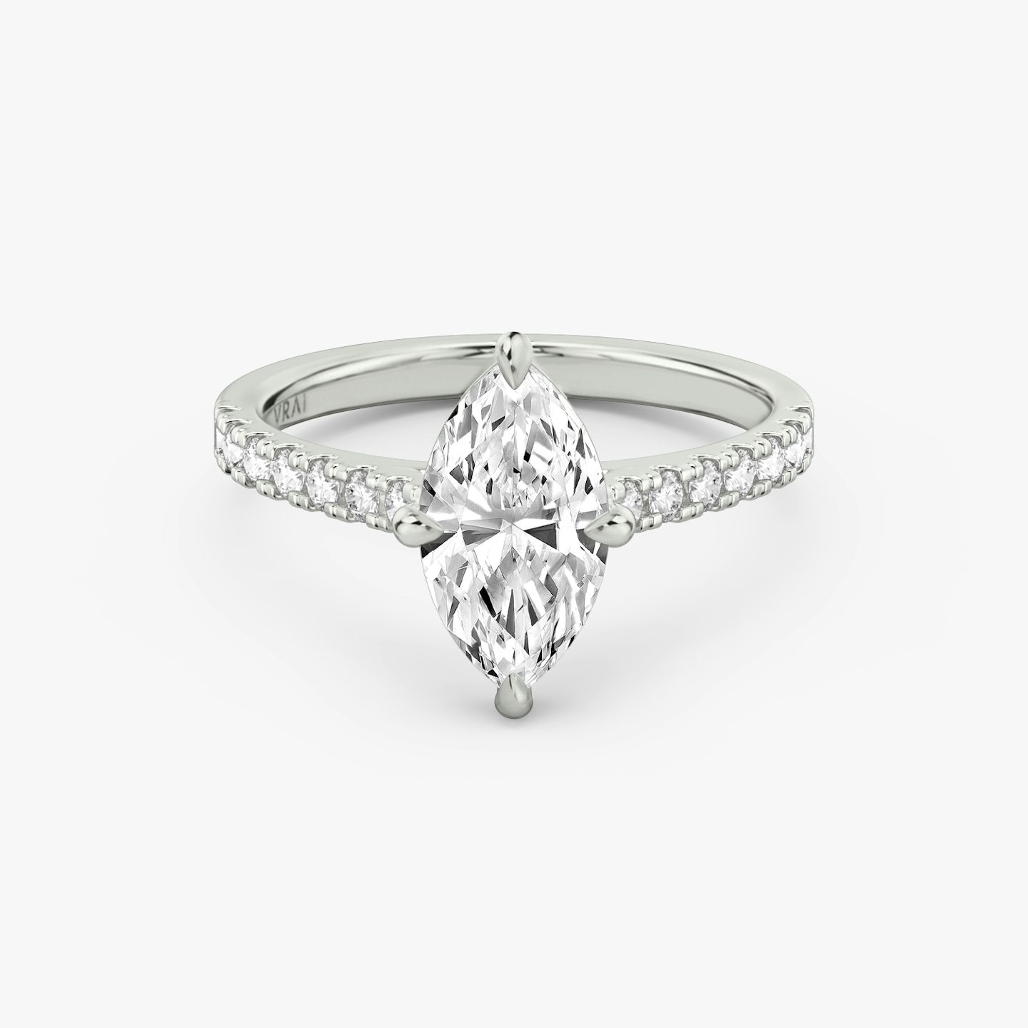 The Cathedral | Marquise | 18k | White Gold | bandAccent: Pavé | diamondOrientation: vertical | caratWeight: other