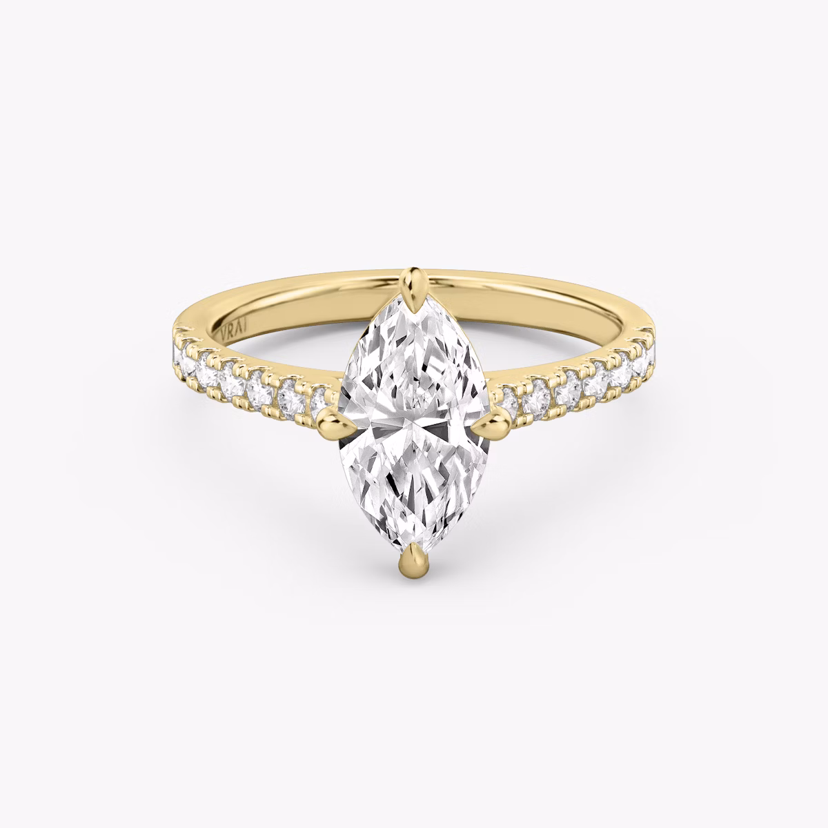 The Cathedral | Marquise | 18k | Yellow Gold | bandAccent: Pavé | diamondOrientation: vertical | caratWeight: other