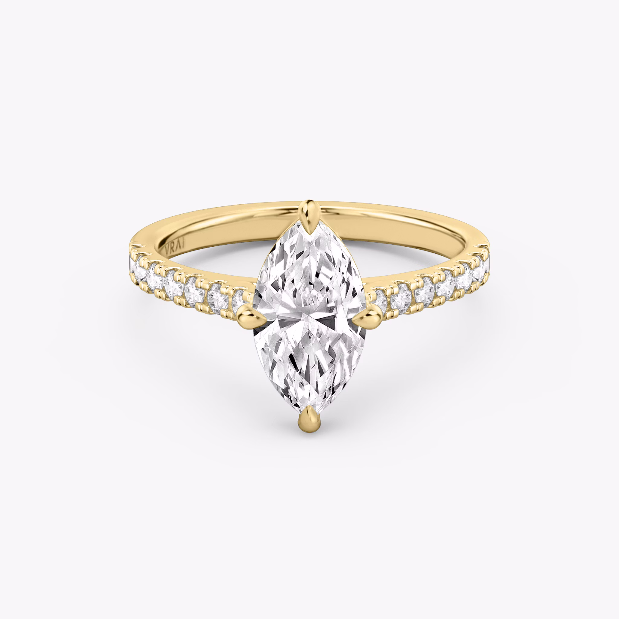 The Cathedral | Marquise | 18k | Yellow Gold | bandAccent: Pavé | diamondOrientation: vertical | caratWeight: other