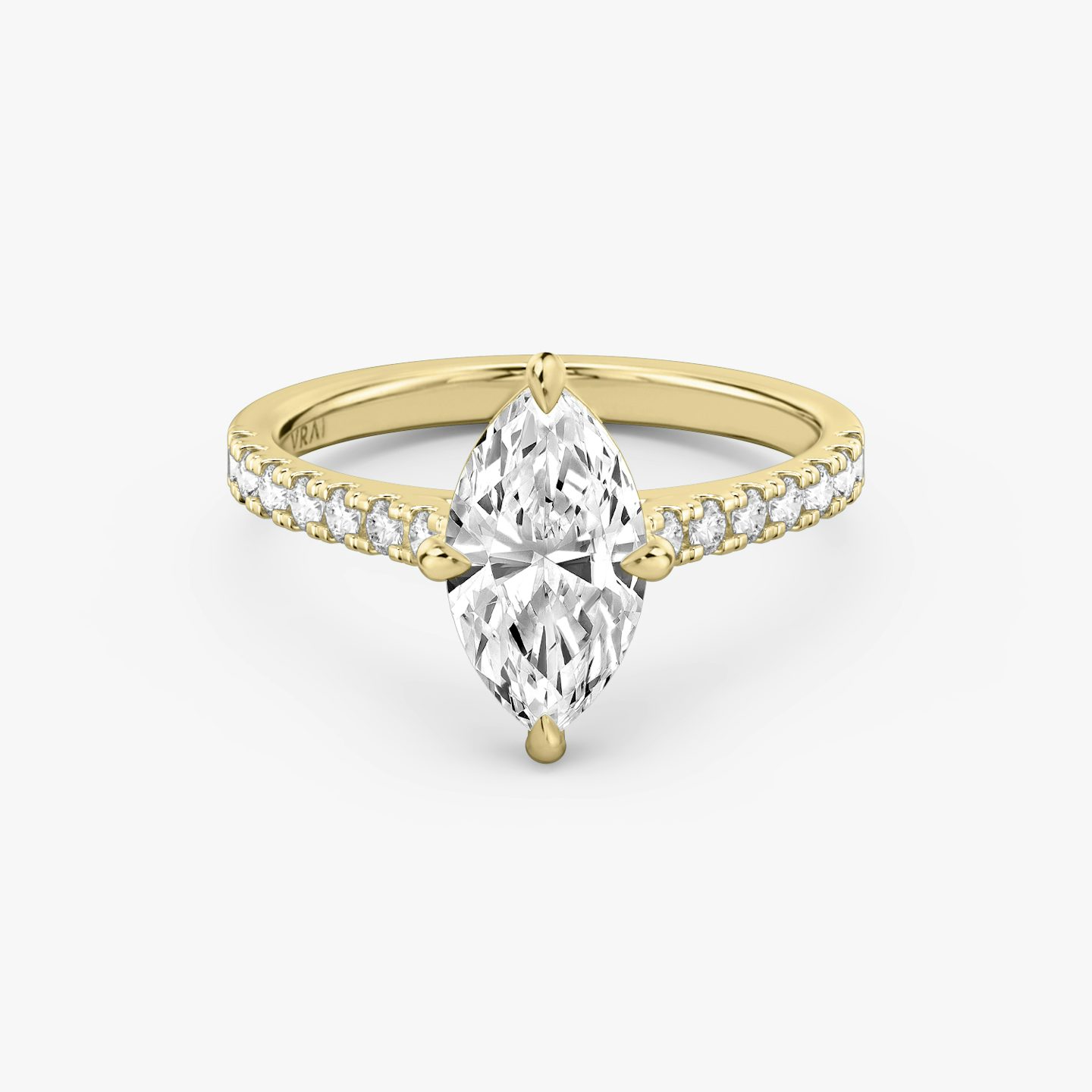 The Cathedral | Marquise | 18k | Yellow Gold | bandAccent: Pavé | diamondOrientation: vertical | caratWeight: other
