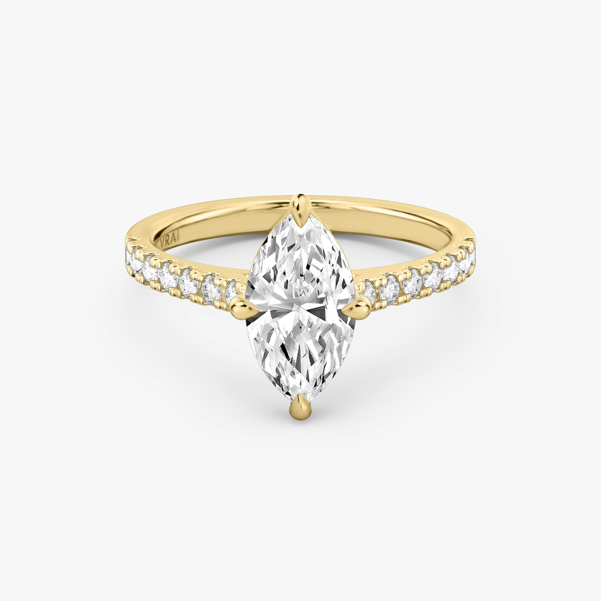 The Cathedral | Marquise | 18k | Yellow Gold | bandAccent: Pavé | diamondOrientation: vertical | caratWeight: other