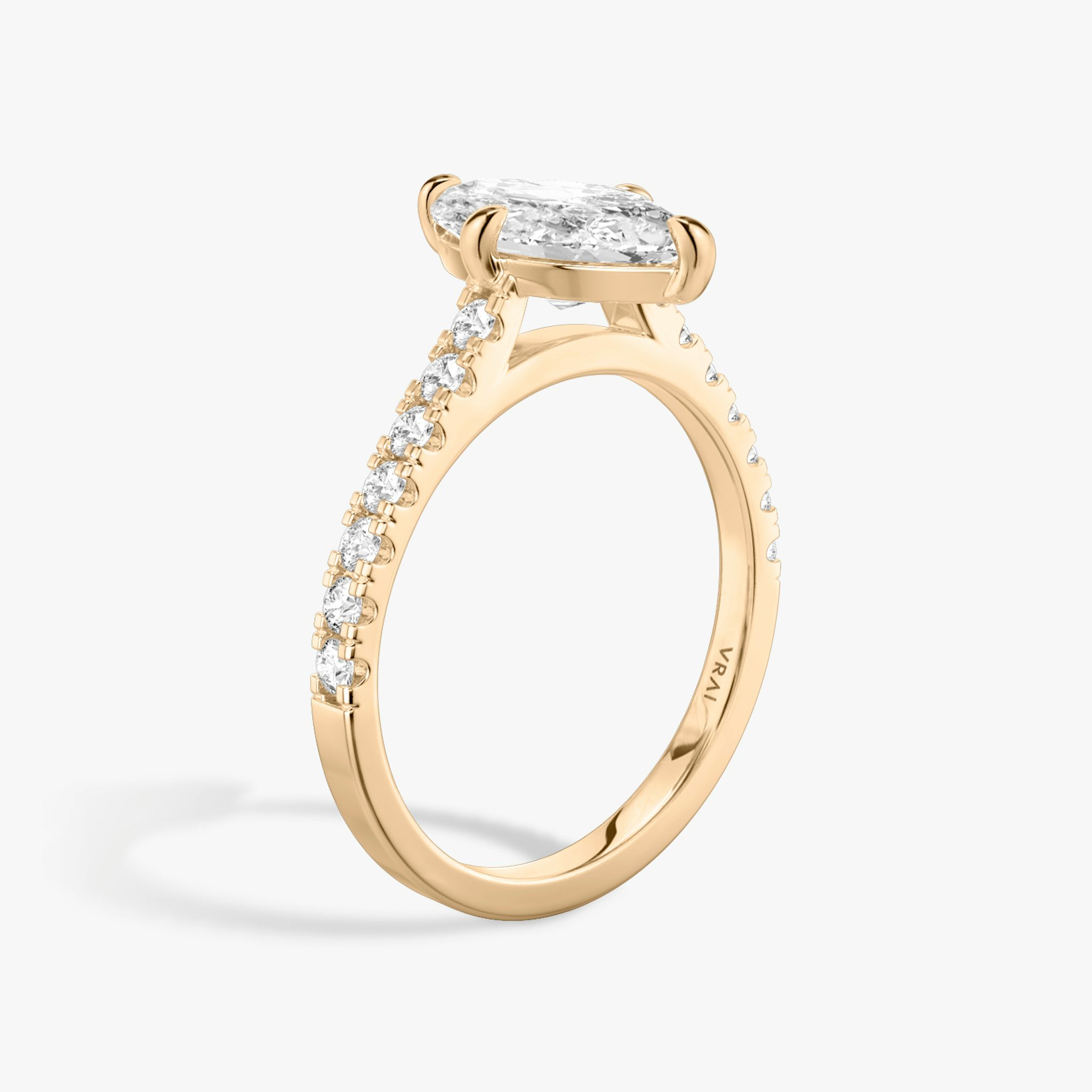 The Cathedral | Marquise | 14k | Rose Gold | bandAccent: Pavé | diamondOrientation: vertical | caratWeight: other