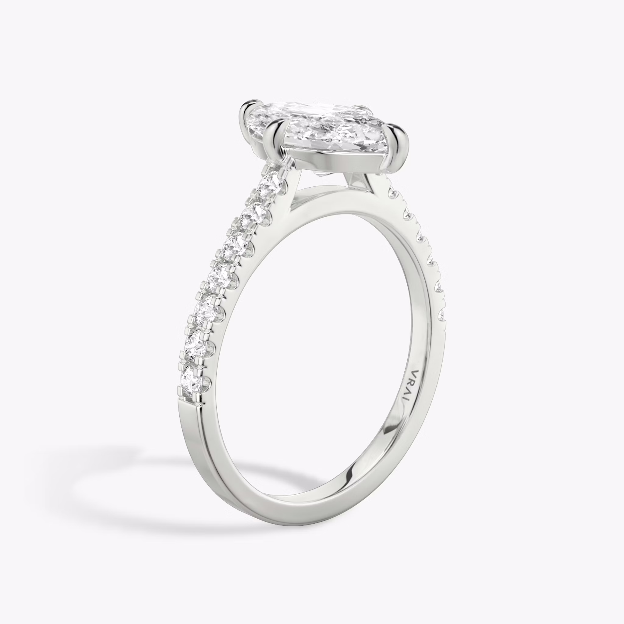 The Cathedral | Marquise | 18k | White Gold | bandAccent: Pavé | diamondOrientation: vertical | caratWeight: other