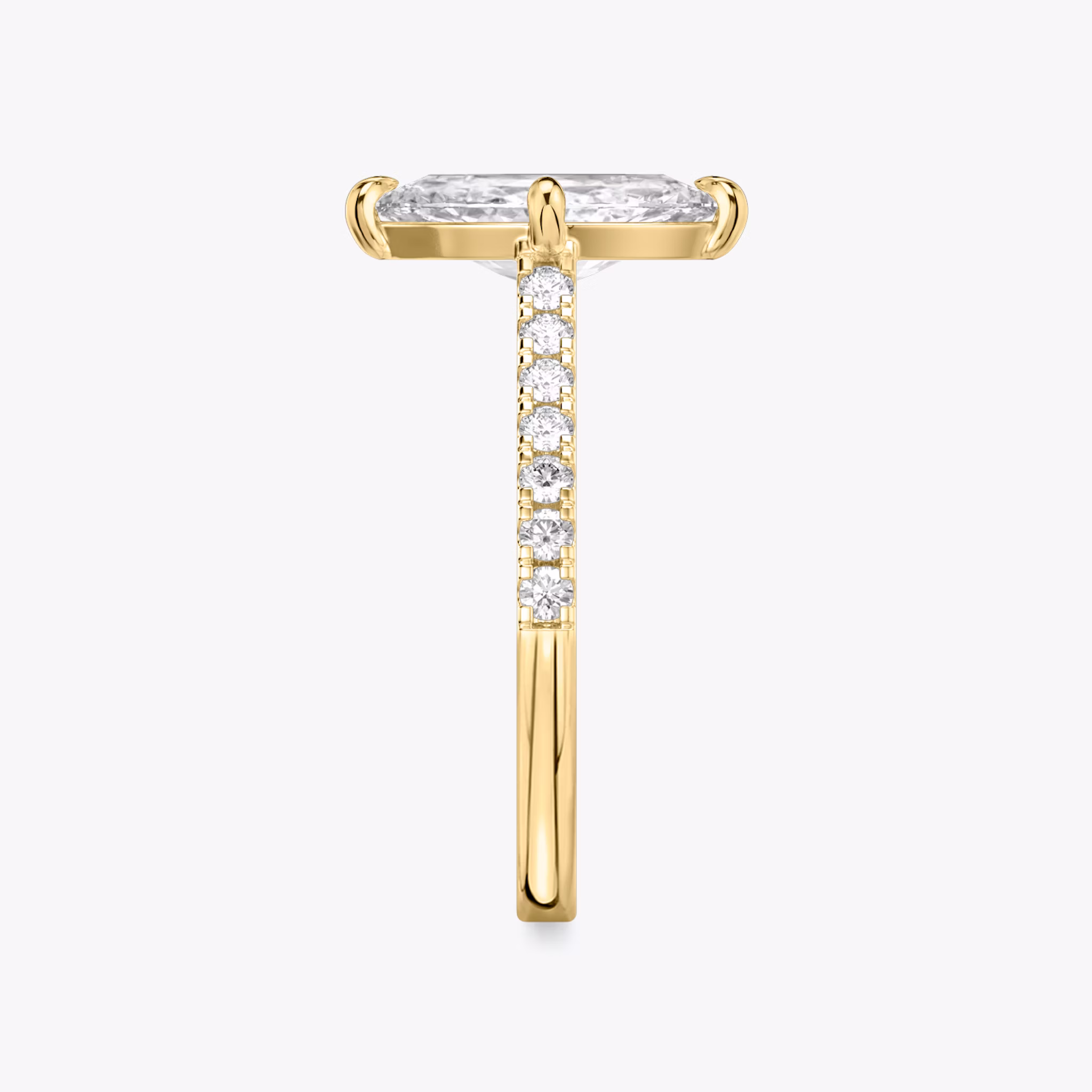 The Cathedral | Marquise | 18k | Yellow Gold | bandAccent: Pavé | diamondOrientation: vertical | caratWeight: other