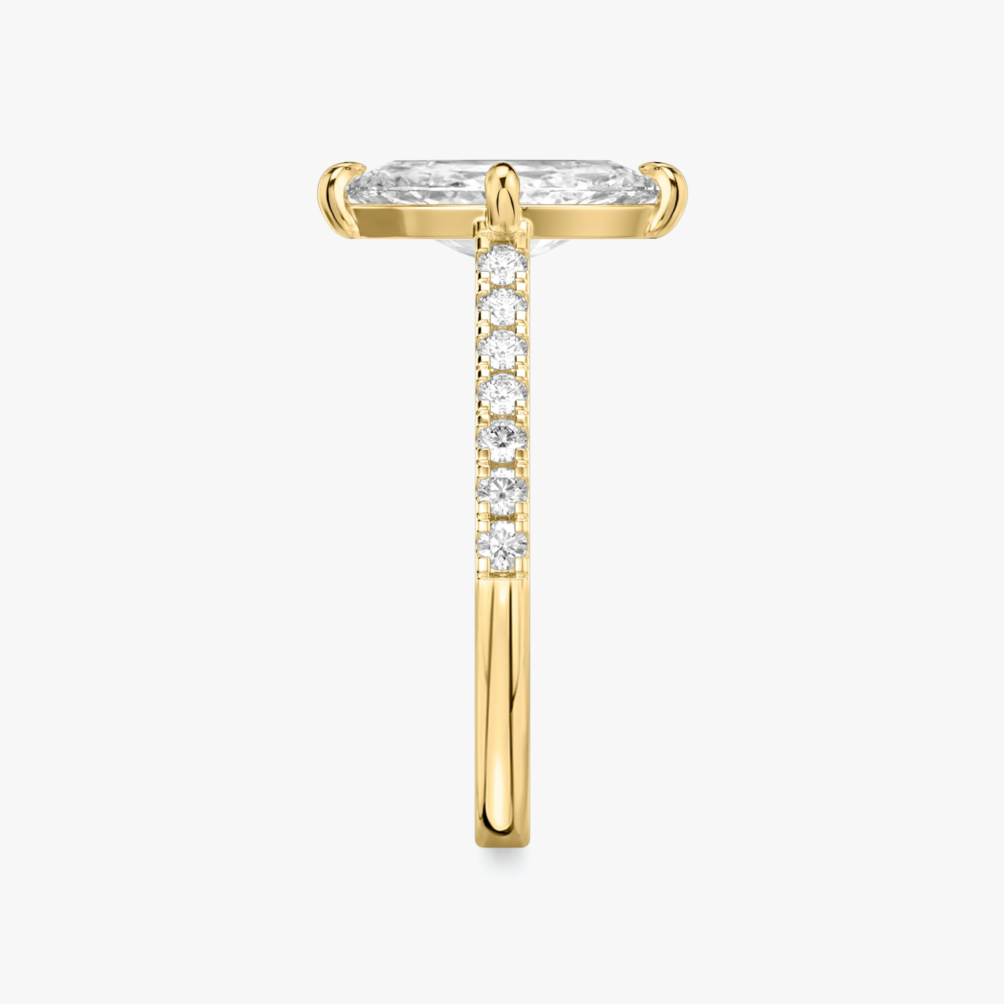 The Cathedral | Marquise | 18k | Yellow Gold | bandAccent: Pavé | diamondOrientation: vertical | caratWeight: other