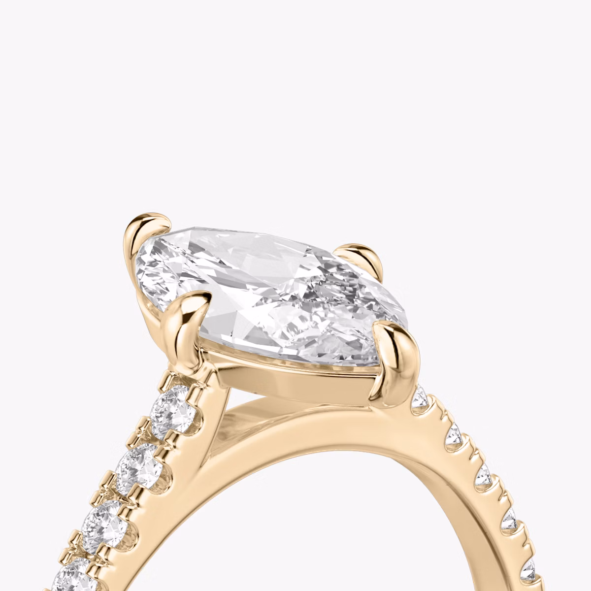 The Cathedral | Marquise | 14k | Rose Gold | bandAccent: Pavé | diamondOrientation: vertical | caratWeight: other