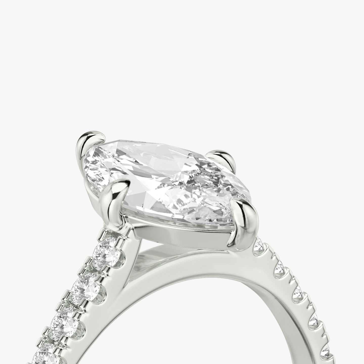 The Cathedral | Marquise | 18k | White Gold | bandAccent: Pavé | diamondOrientation: vertical | caratWeight: other