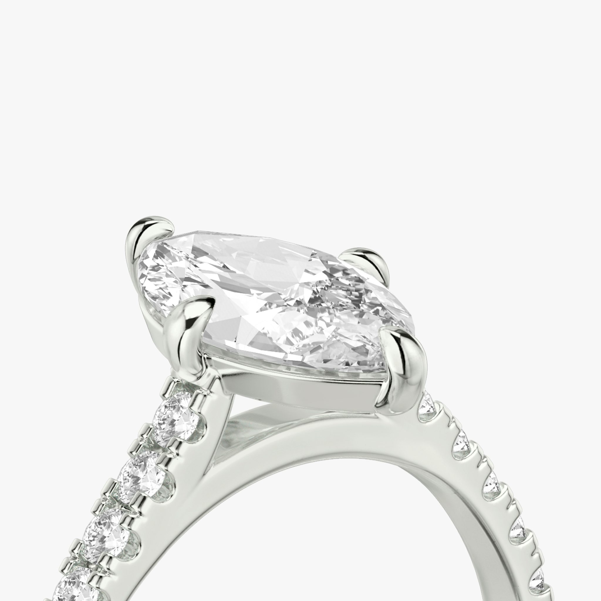The Cathedral | Marquise | 18k | White Gold | bandAccent: Pavé | diamondOrientation: vertical | caratWeight: other