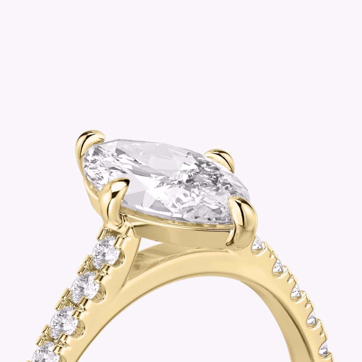 The Cathedral | Marquise | 18k | Yellow Gold | bandAccent: Pavé | diamondOrientation: vertical | caratWeight: other