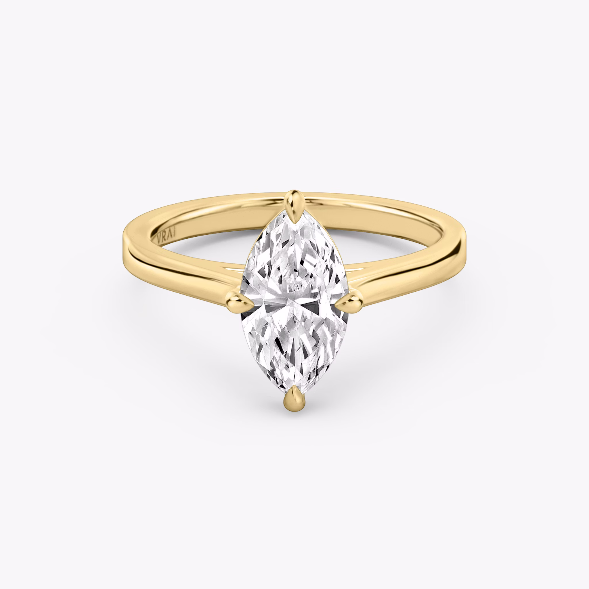The Cathedral | Marquise | 18k | Yellow Gold | bandAccent: Plain | diamondOrientation: vertical | caratWeight: other