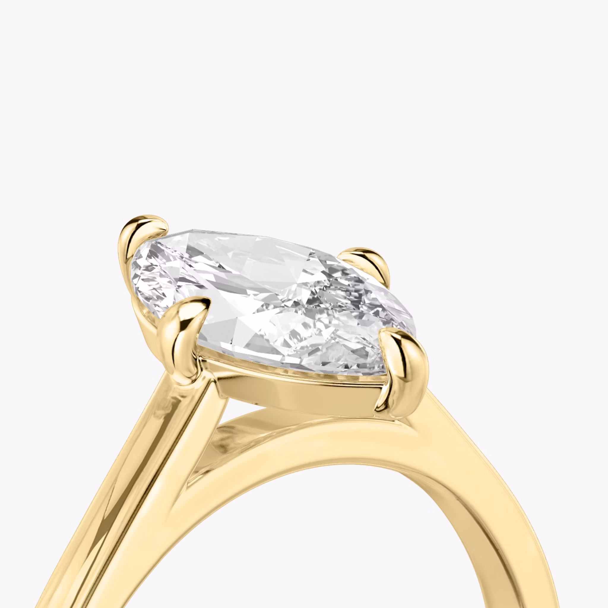 The Cathedral | Marquise | 18k | Yellow Gold | bandAccent: Plain | diamondOrientation: vertical | caratWeight: other