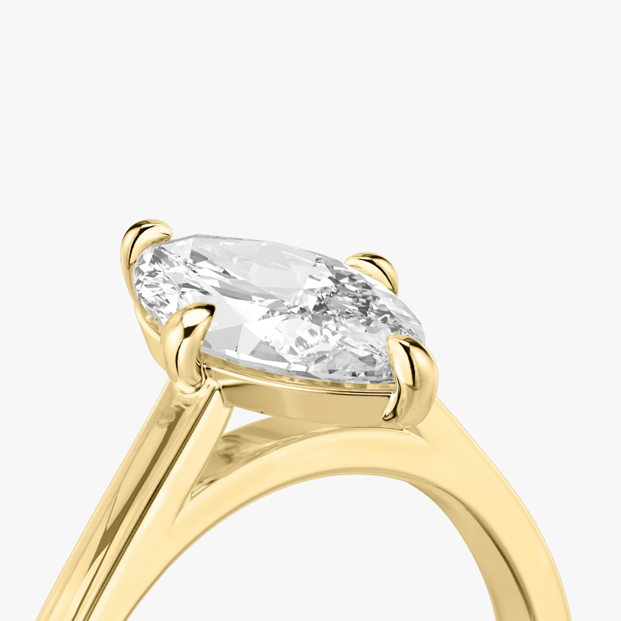 The Cathedral | Marquise | 18k | Yellow Gold | bandAccent: Plain | diamondOrientation: vertical | caratWeight: other
