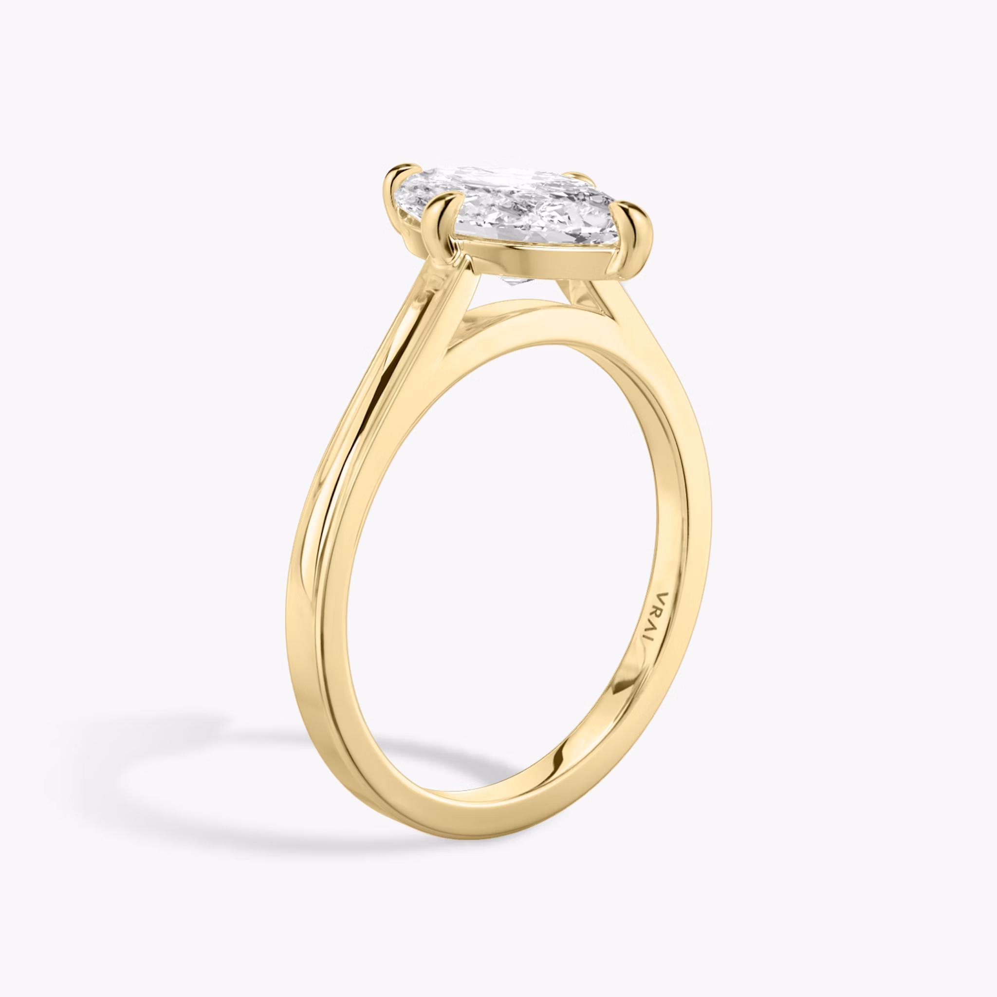 The Cathedral | Marquise | 18k | Yellow Gold | bandAccent: Plain | diamondOrientation: vertical | caratWeight: other