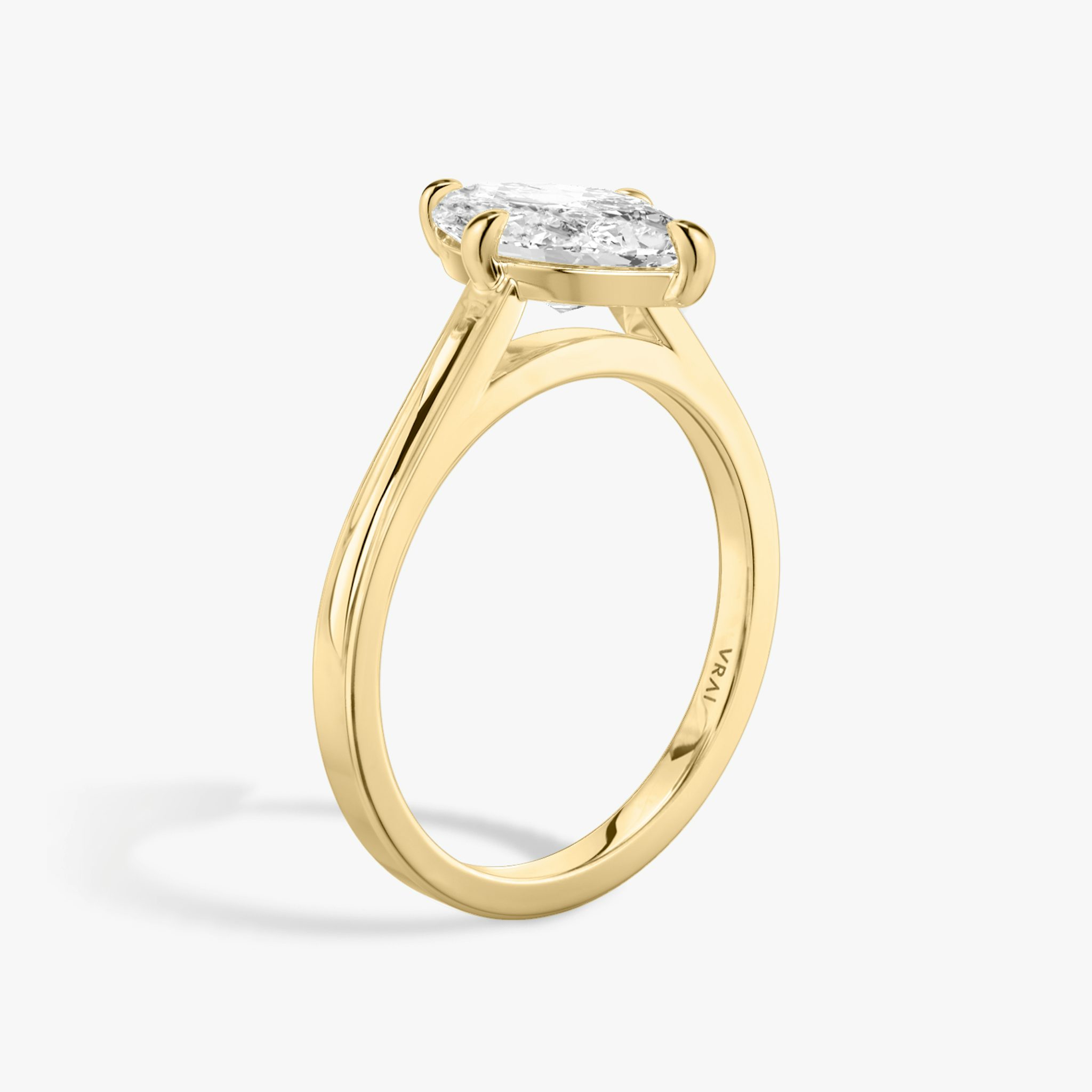 The Cathedral | Marquise | 18k | Yellow Gold | bandAccent: Plain | diamondOrientation: vertical | caratWeight: other