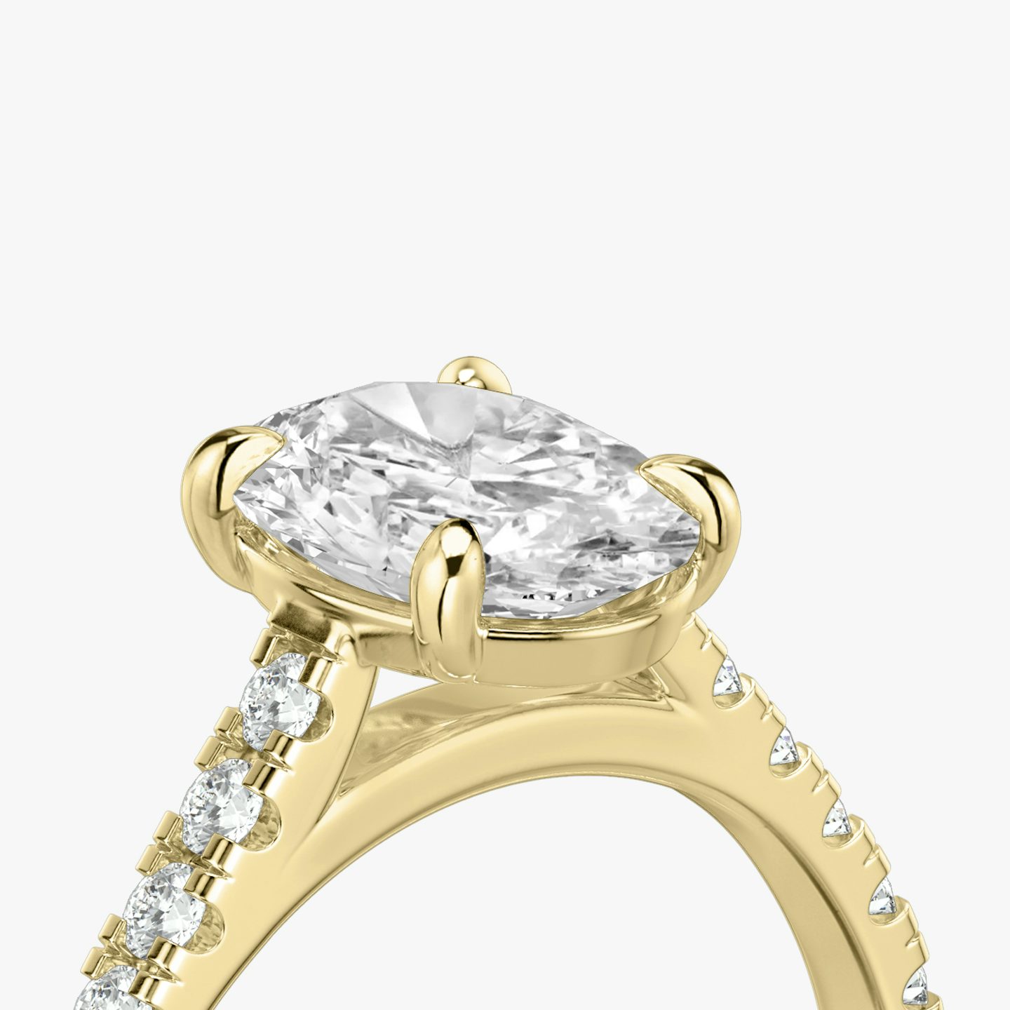The Cathedral | Oval | 18k | Yellow Gold | bandAccent: Pavé | diamondOrientation: vertical | caratWeight: other