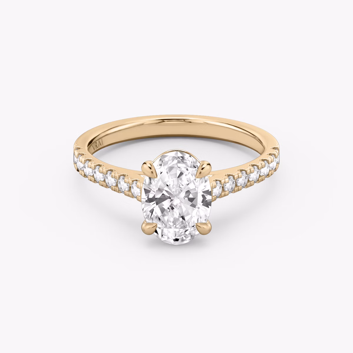 The Cathedral | Oval | 14k | Rose Gold | bandAccent: Pavé | diamondOrientation: vertical | caratWeight: other