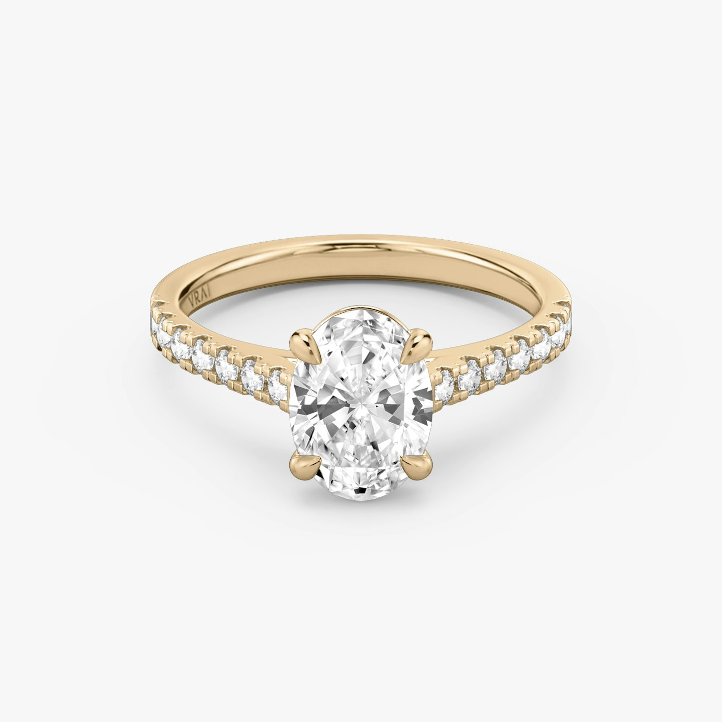 The Cathedral | Oval | 14k | Rose Gold | bandAccent: Pavé | diamondOrientation: vertical | caratWeight: other