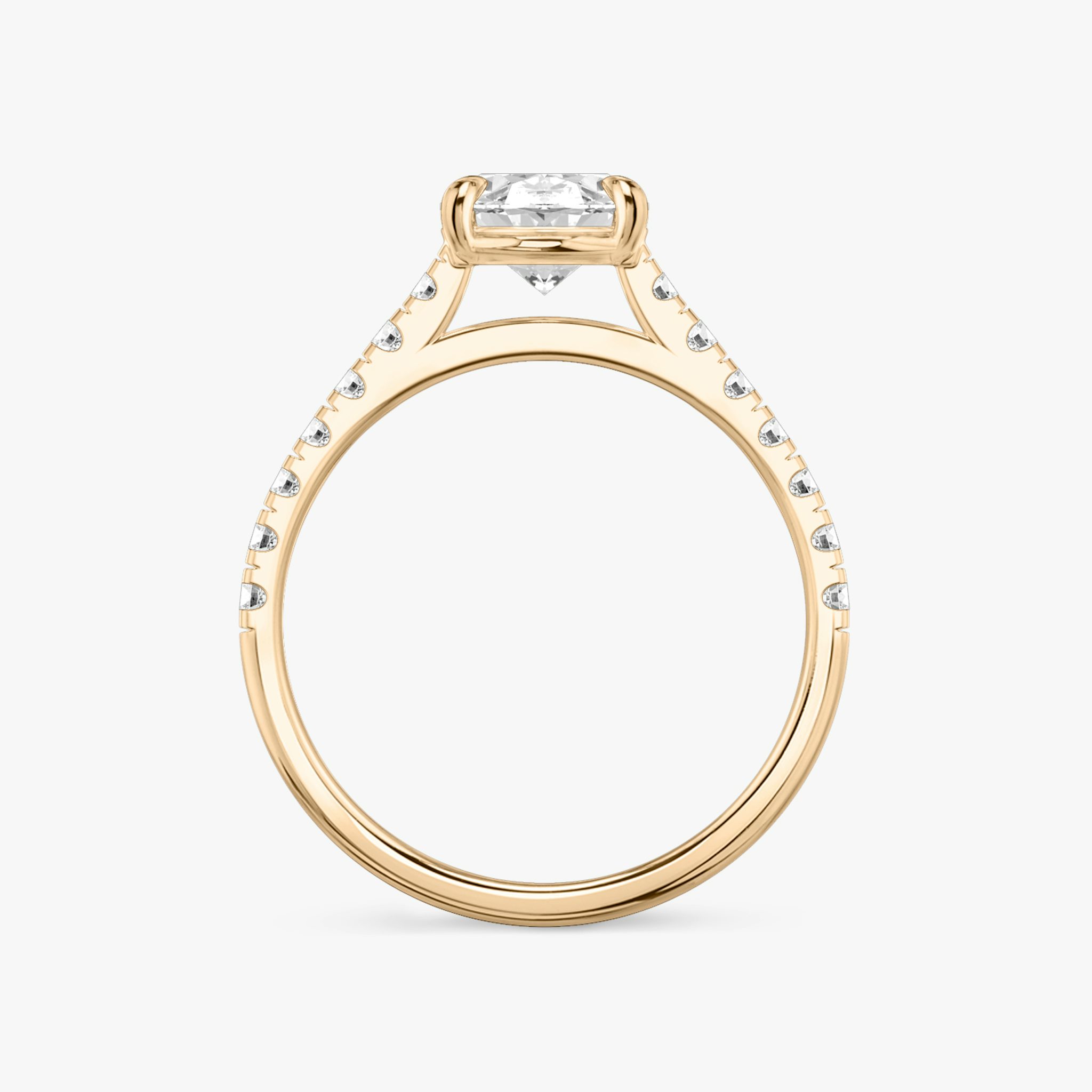 The Cathedral | Oval | 14k | Rose Gold | bandAccent: Pavé | diamondOrientation: vertical | caratWeight: other