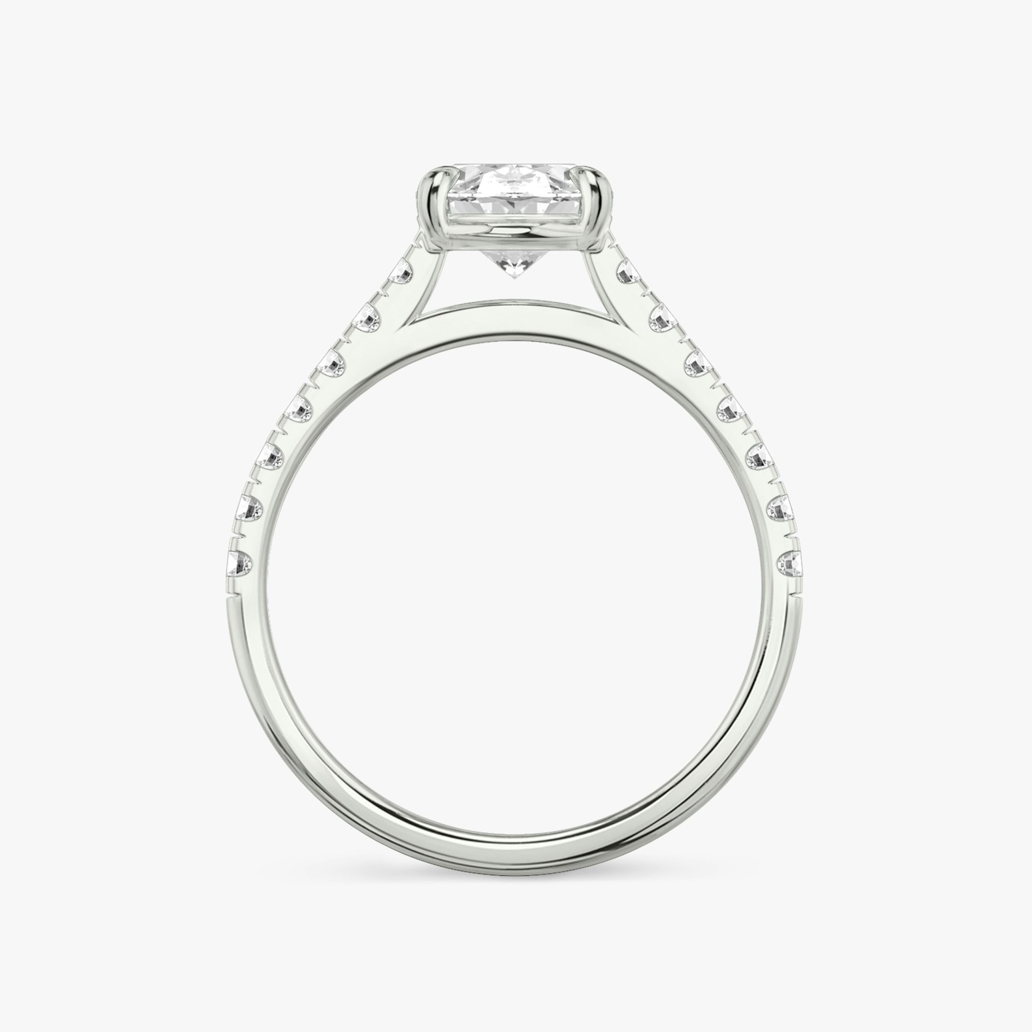 The Cathedral | Oval | 18k | White Gold | bandAccent: Pavé | diamondOrientation: vertical | caratWeight: other