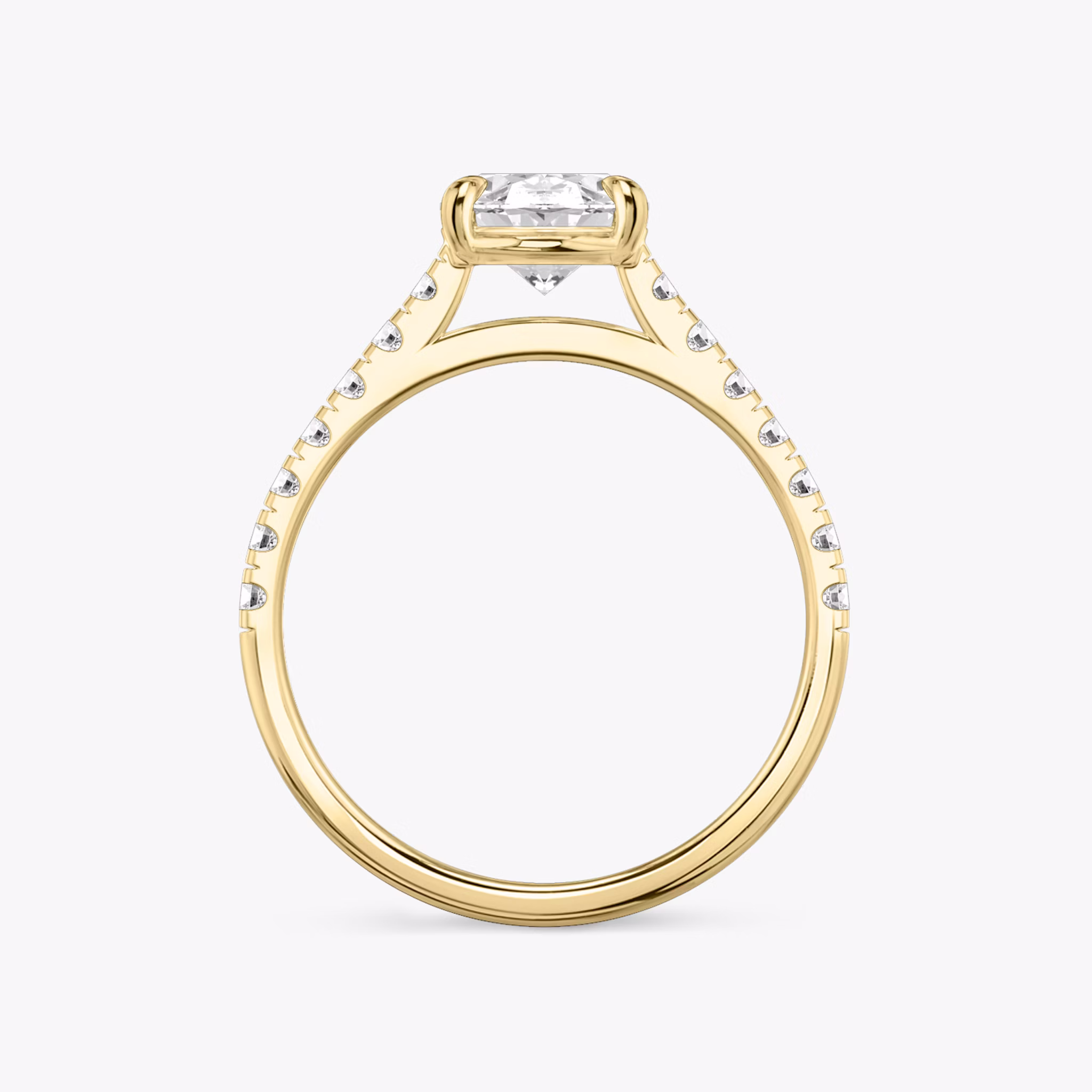 The Cathedral | Oval | 18k | Yellow Gold | bandAccent: Pavé | diamondOrientation: vertical | caratWeight: other