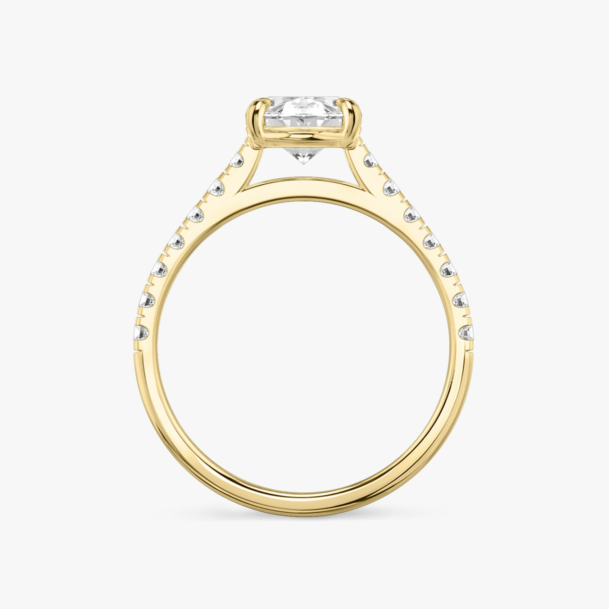 The Cathedral | Oval | 18k | Yellow Gold | bandAccent: Pavé | diamondOrientation: vertical | caratWeight: other