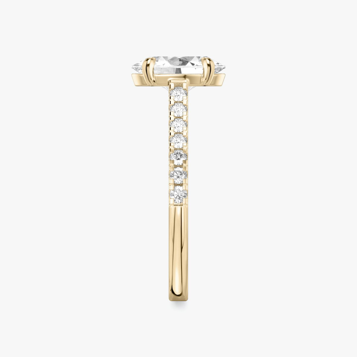 The Cathedral | Oval | 14k | Rose Gold | bandAccent: Pavé | diamondOrientation: vertical | caratWeight: other