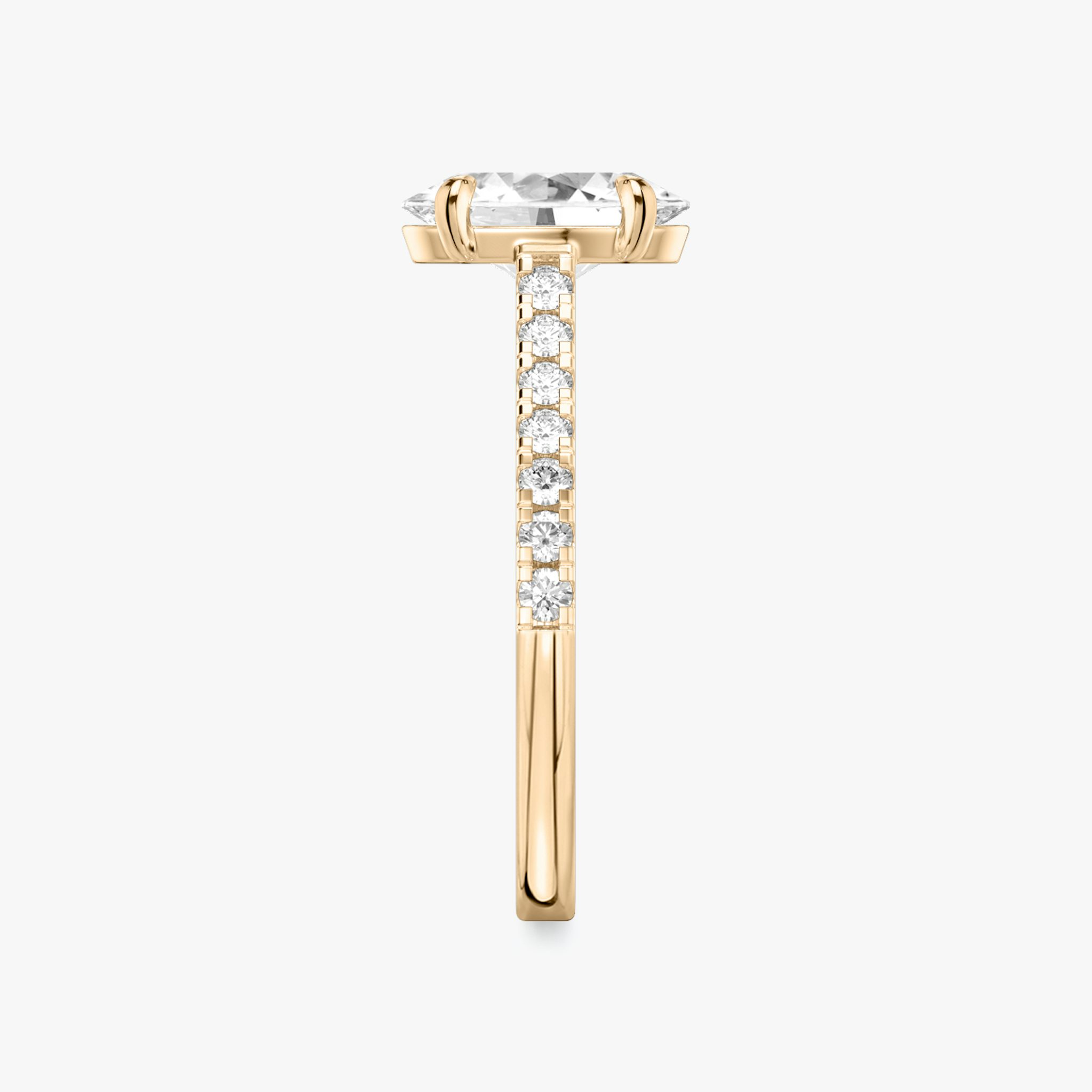 The Cathedral | Oval | 14k | Rose Gold | bandAccent: Pavé | diamondOrientation: vertical | caratWeight: other