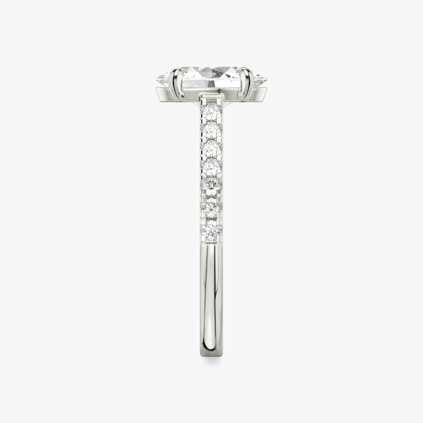 Cathedral | Oval | 18k | Weißgold | bandAccent: Mit Pavé-Besatz | diamondOrientation: vertical | caratWeight: other