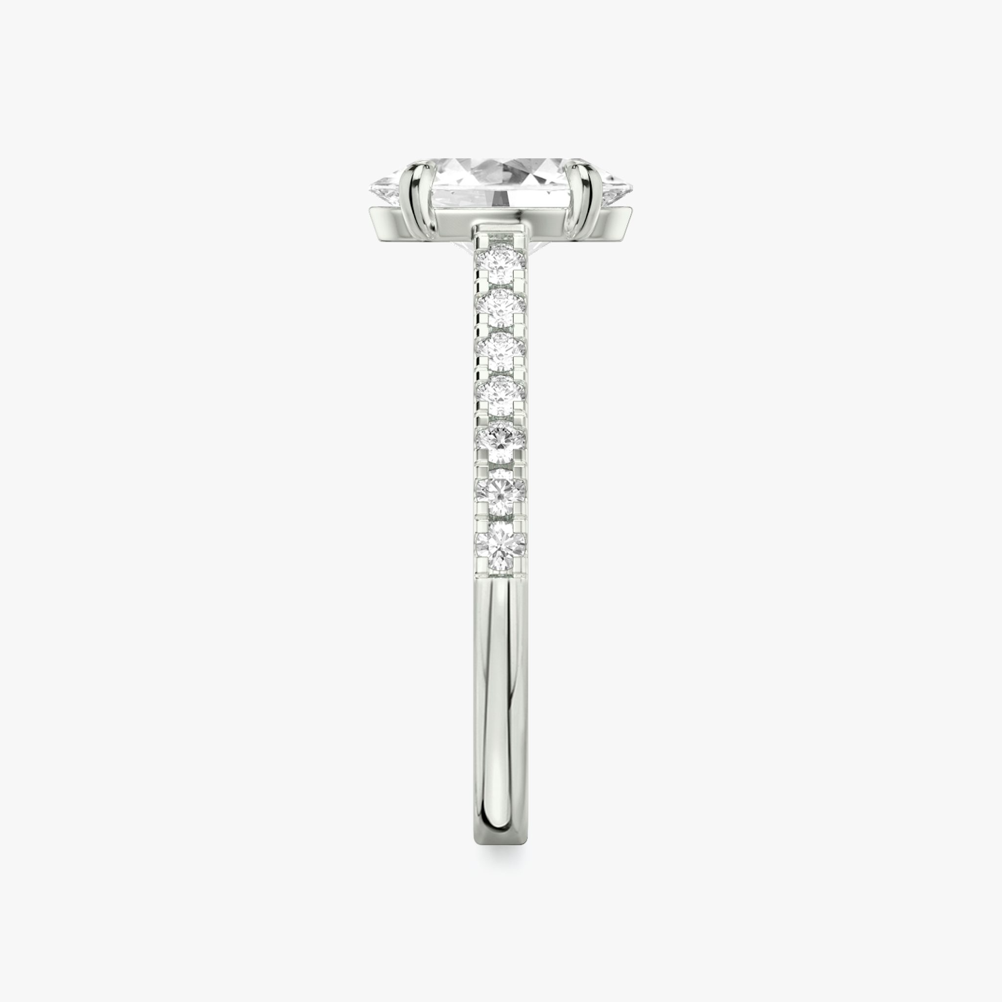 The Cathedral | Oval | 18k | White Gold | bandAccent: Pavé | diamondOrientation: vertical | caratWeight: other