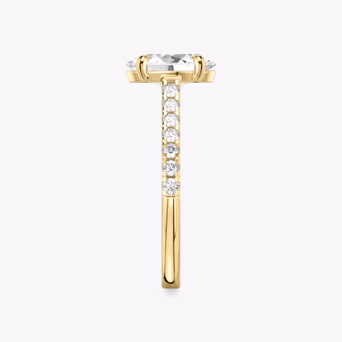 The Cathedral | Oval | 18k | Yellow Gold | bandAccent: Pavé | diamondOrientation: vertical | caratWeight: other