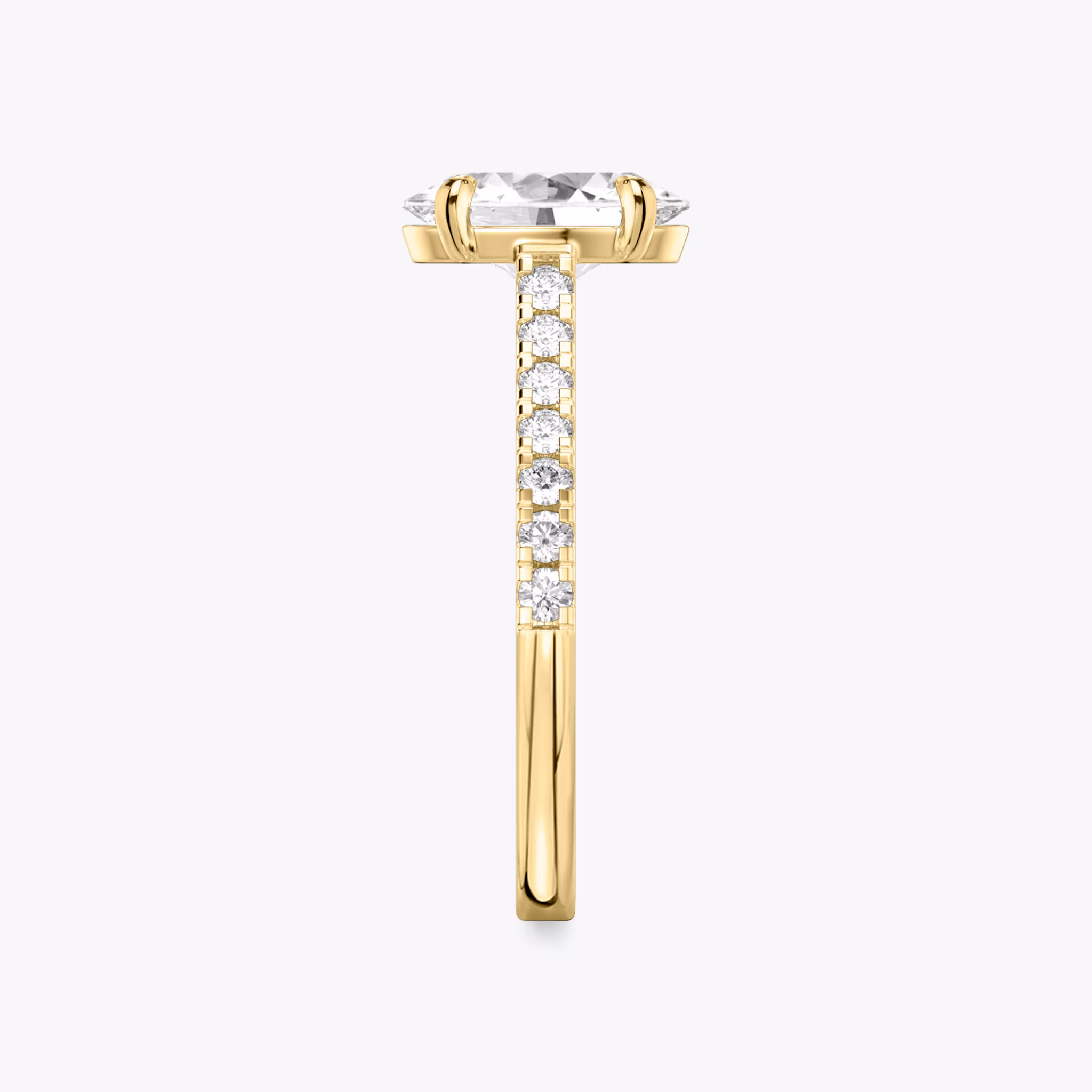 The Cathedral | Oval | 18k | Yellow Gold | bandAccent: Pavé | diamondOrientation: vertical | caratWeight: other