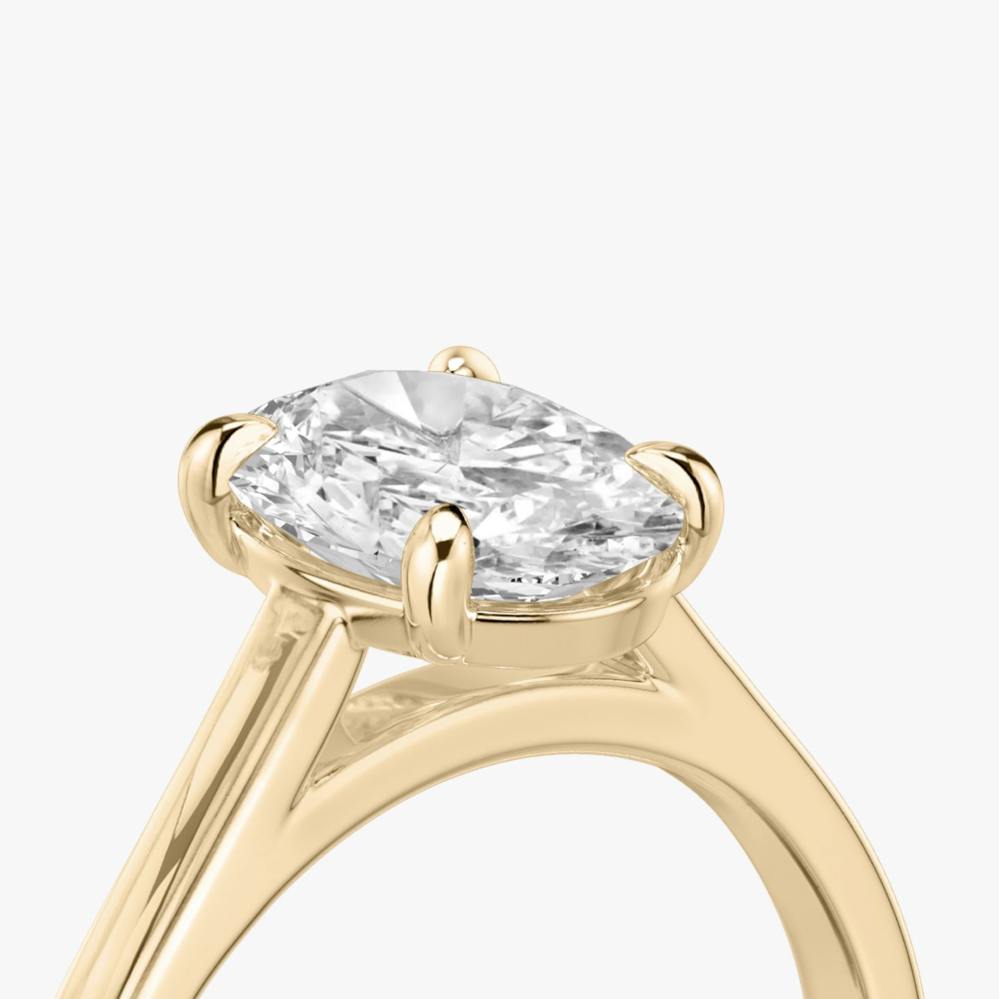 The Cathedral | Oval | 14k | Rose Gold | bandAccent: Plain | diamondOrientation: vertical | caratWeight: other
