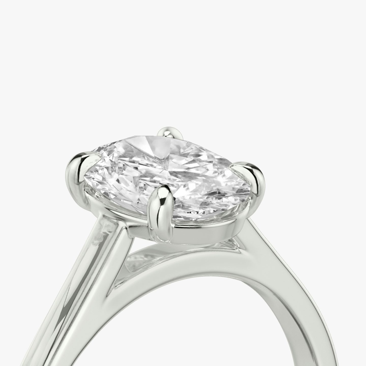The Cathedral | Oval | Platinum | bandAccent: Plain | diamondOrientation: vertical | caratWeight: other