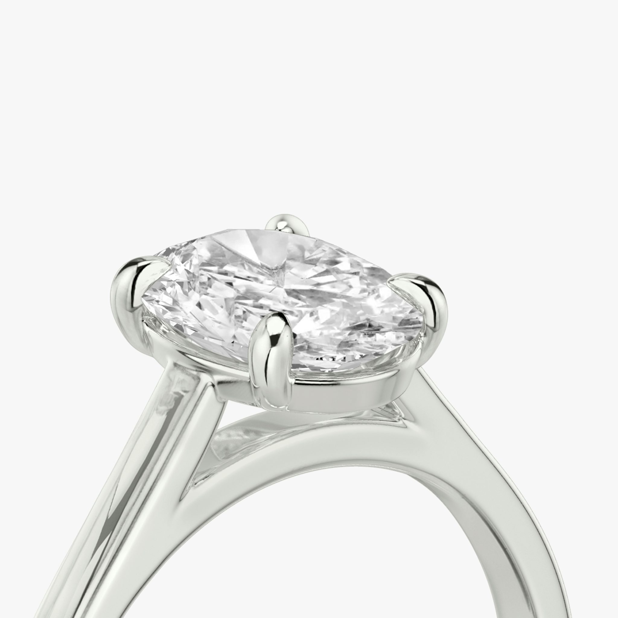 Cathedral | Oval | 18k | Weißgold | bandAccent: Ohne Pavé-Besatz | diamondOrientation: vertical | caratWeight: other