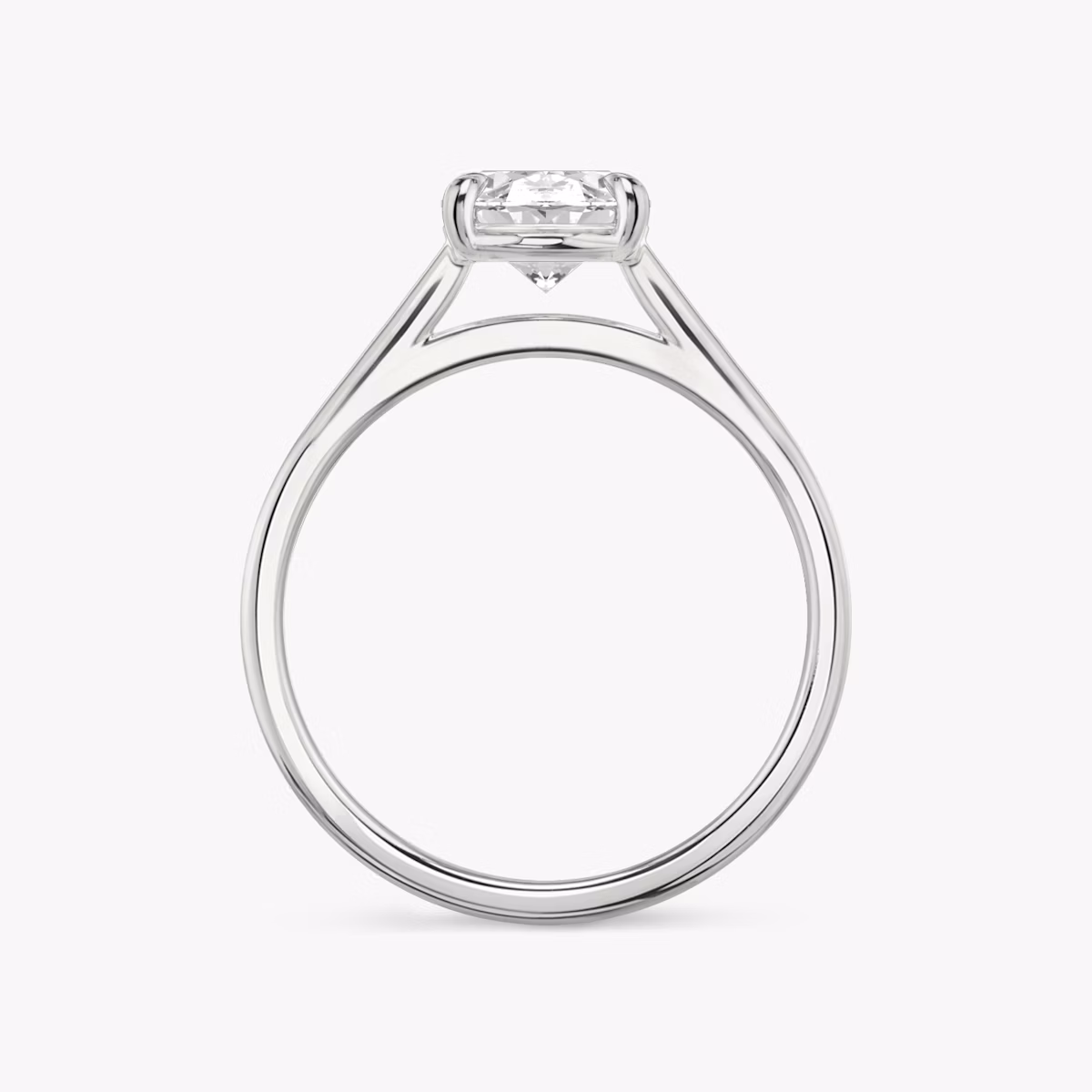 The Cathedral | Oval | 18k | White Gold | bandAccent: Plain | diamondOrientation: vertical | caratWeight: other