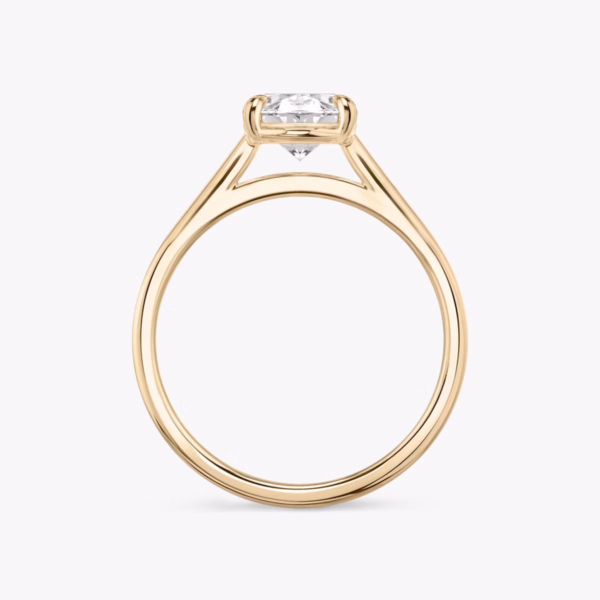 The Cathedral | Oval | 14k | Rose Gold | bandAccent: Plain | diamondOrientation: vertical | caratWeight: other