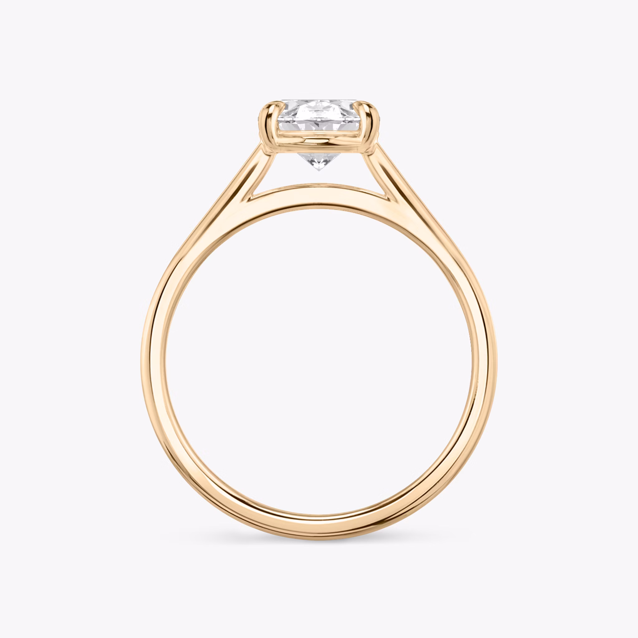 The Cathedral | Oval | 14k | Rose Gold | bandAccent: Plain | diamondOrientation: vertical | caratWeight: other