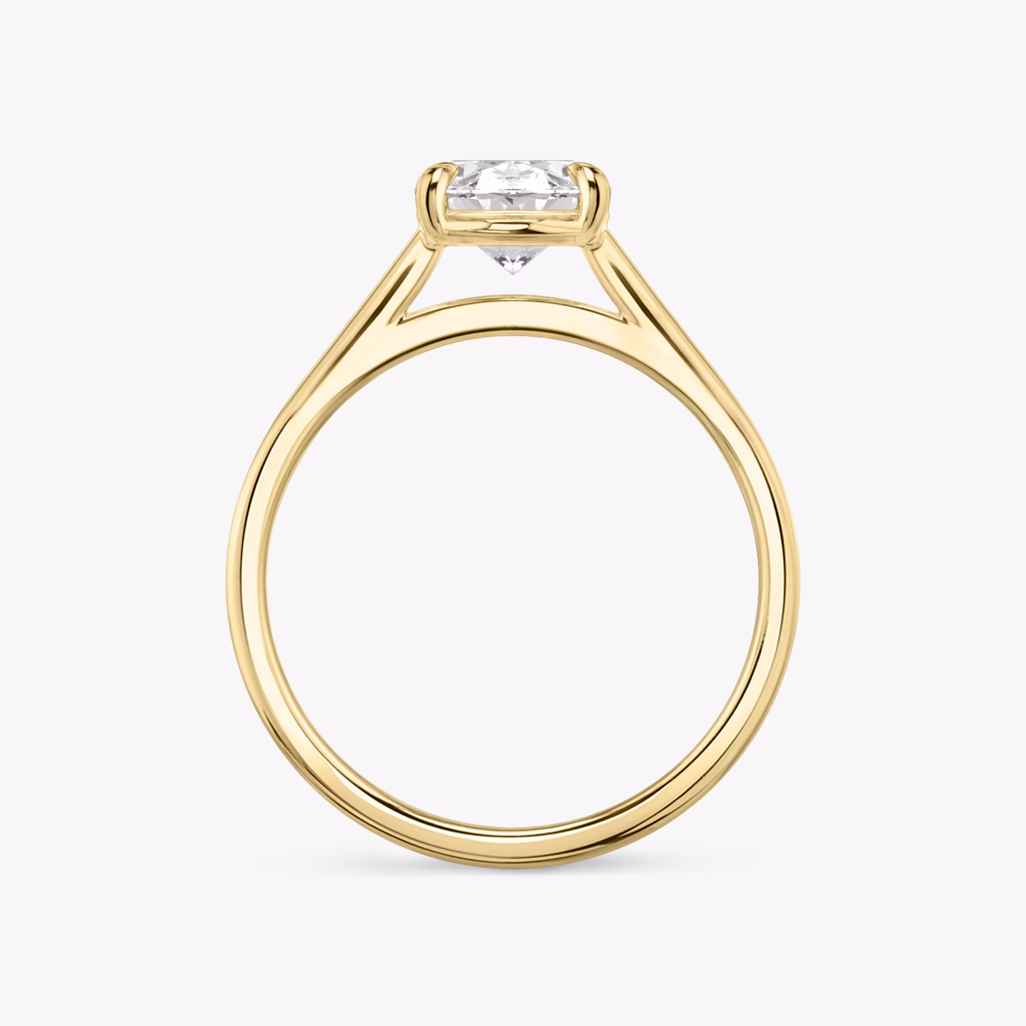 The Cathedral | Oval | 18k | Yellow Gold | bandAccent: Plain | diamondOrientation: vertical | caratWeight: other
