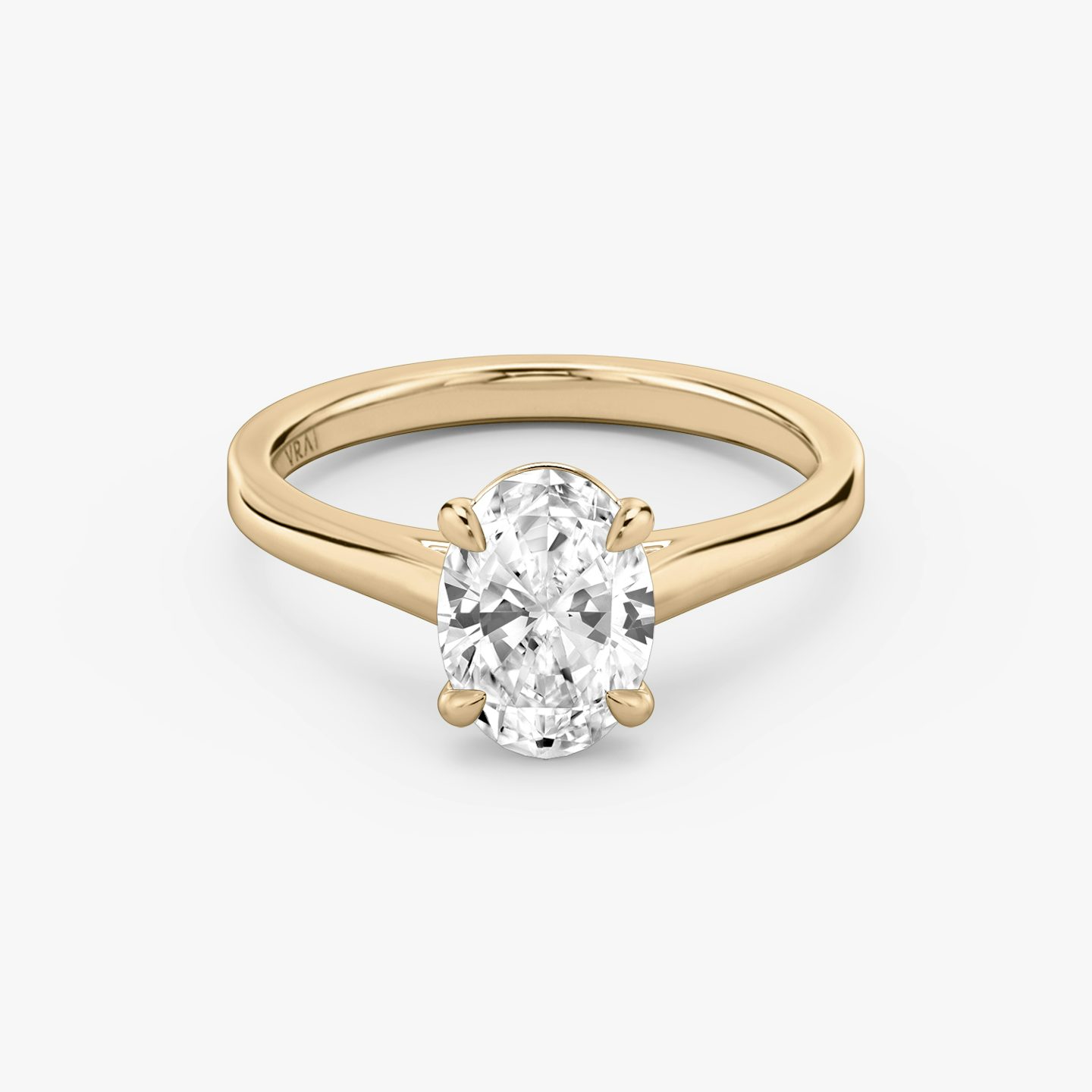 The Cathedral | Oval | 14k | Rose Gold | bandAccent: Plain | diamondOrientation: vertical | caratWeight: other