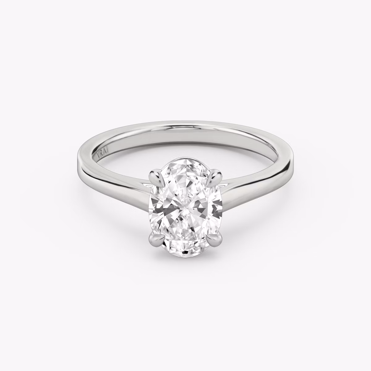 The Cathedral | Oval | 18k | White Gold | bandAccent: Plain | diamondOrientation: vertical | caratWeight: other