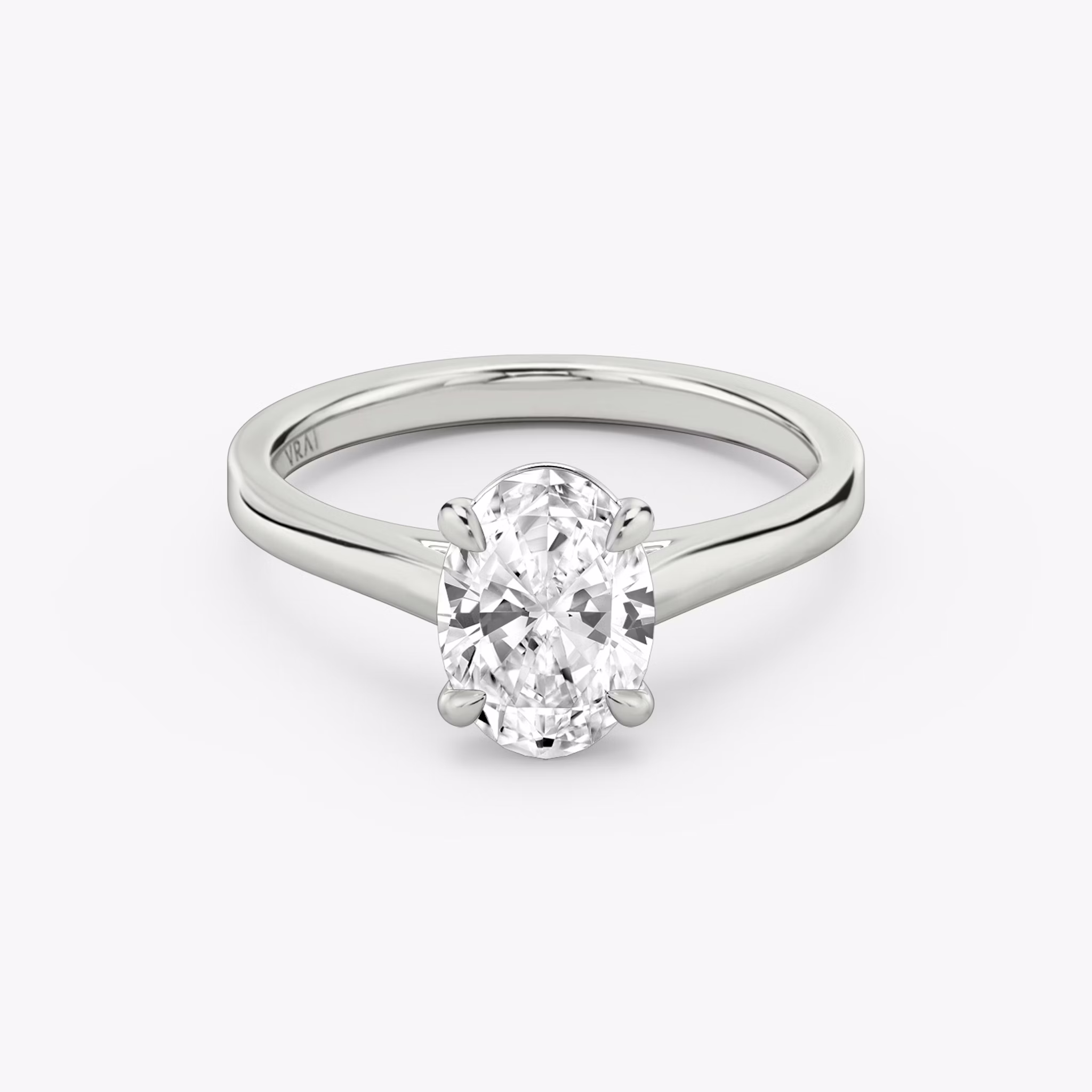 Cathedral | Oval | 18k | Weißgold | bandAccent: Ohne Pavé-Besatz | diamondOrientation: vertical | caratWeight: other