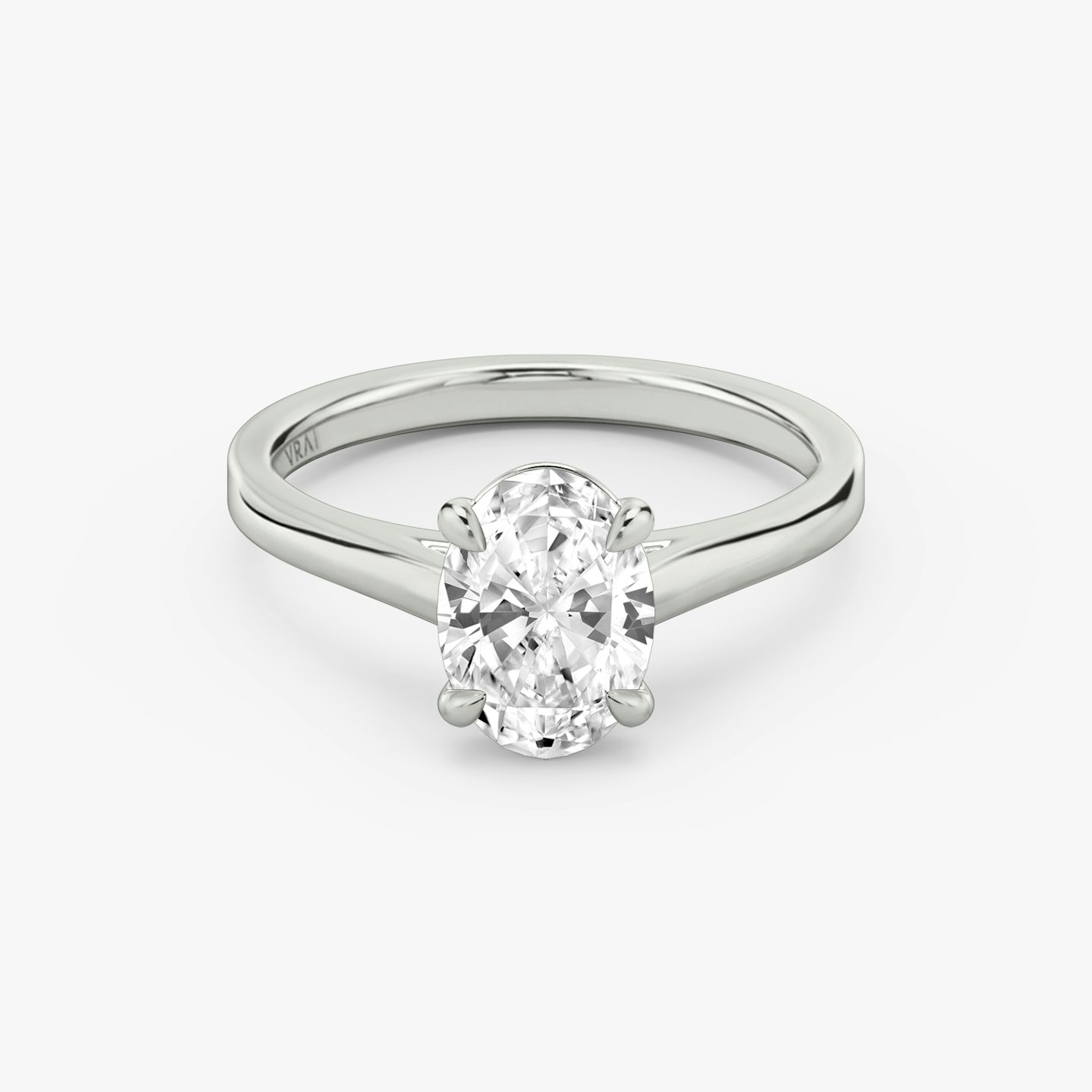 The Cathedral | Oval | Platinum | bandAccent: Plain | diamondOrientation: vertical | caratWeight: other