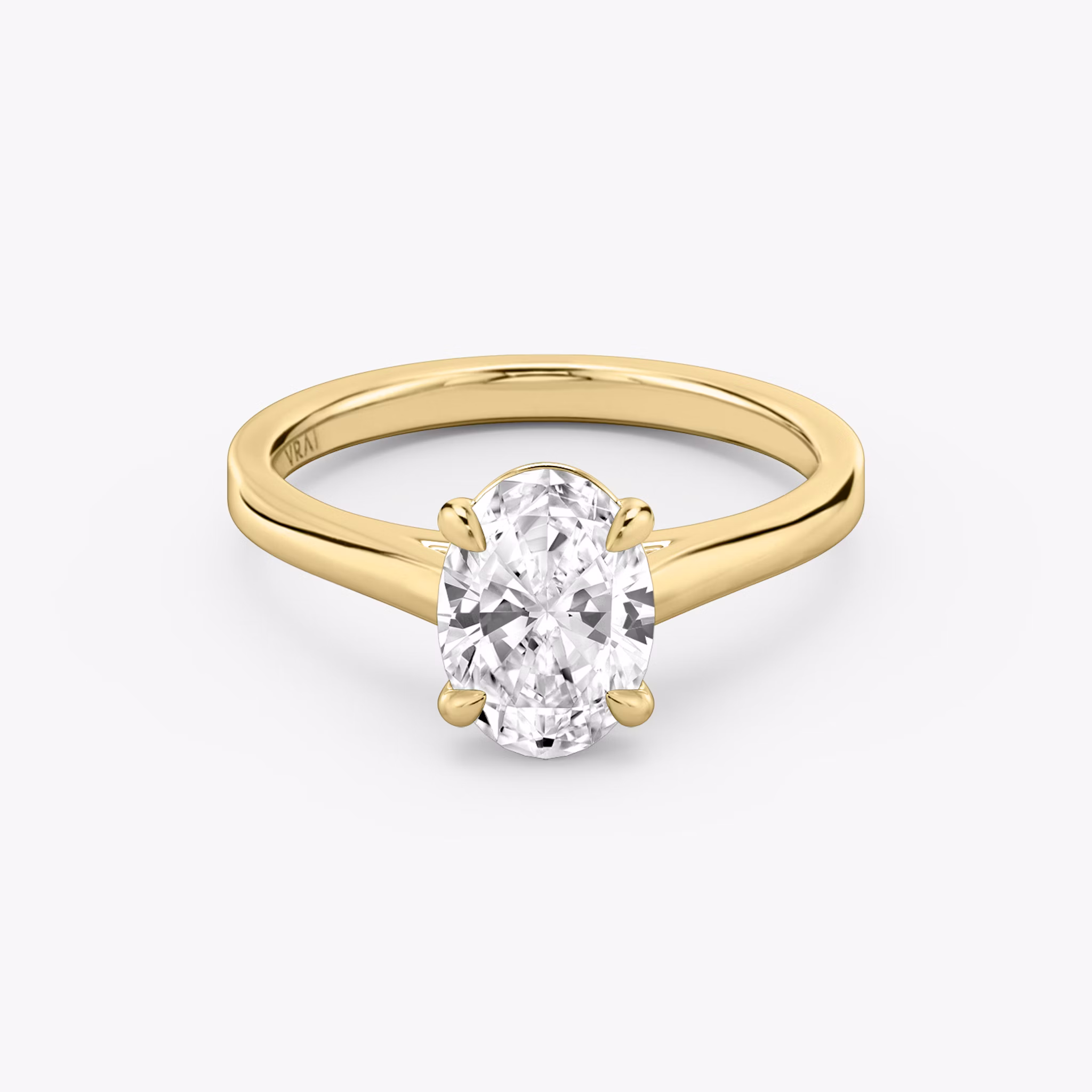 The Cathedral | Oval | 18k | Yellow Gold | bandAccent: Plain | diamondOrientation: vertical | caratWeight: other